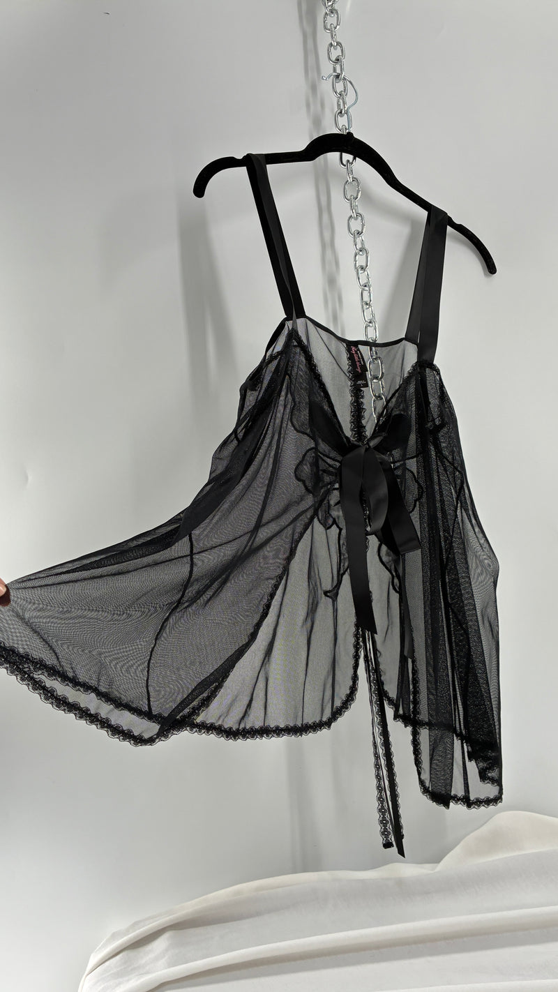 Victoria’s Secret Sexy Little Things Black Sheer Butterfly babydoll (Large)