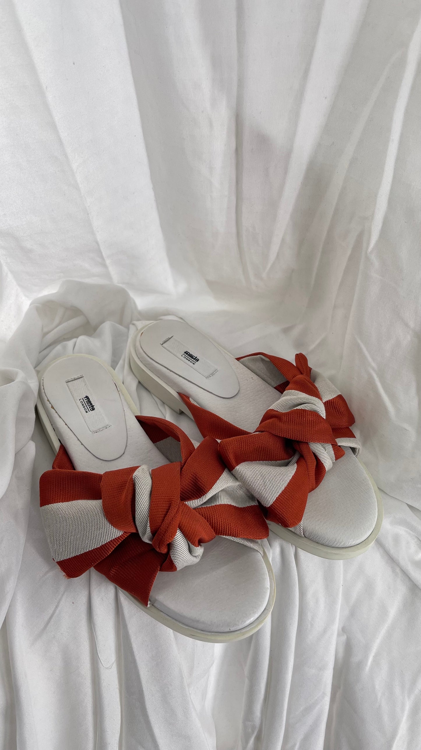 mIIsta made in Spain Slides with Burnt Orange And Beige Strap (36)