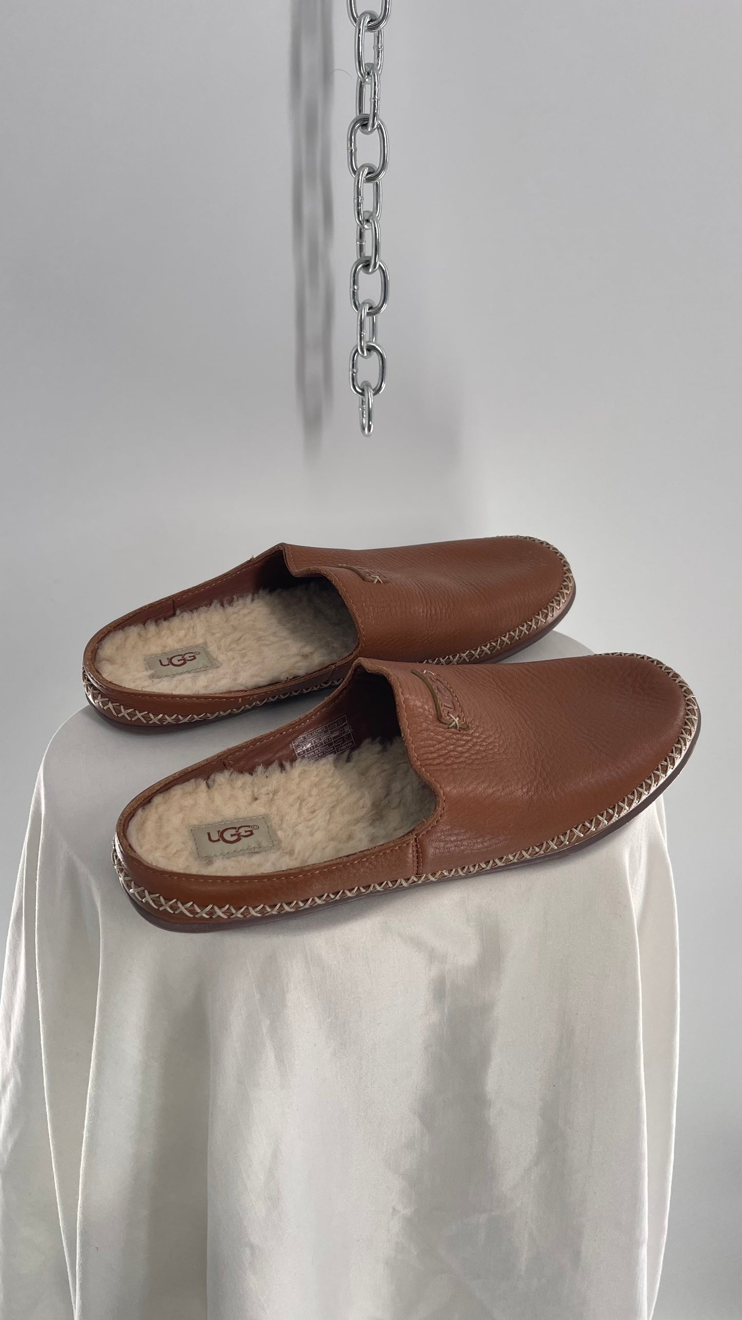 UGG Tamara Chestnut Leather Slipper (10)