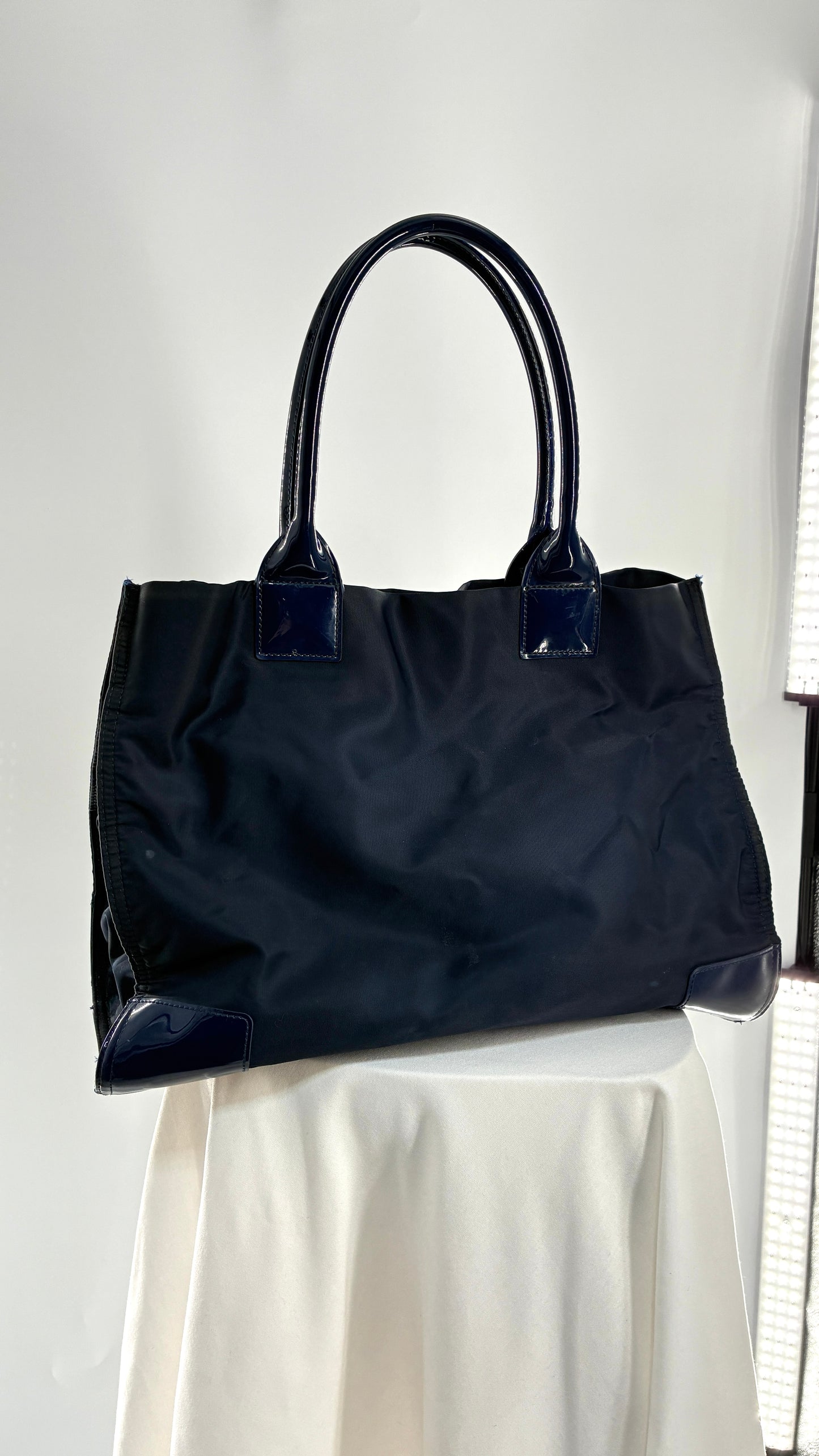Vintage Tory Burch Navy Blue Ella Tote