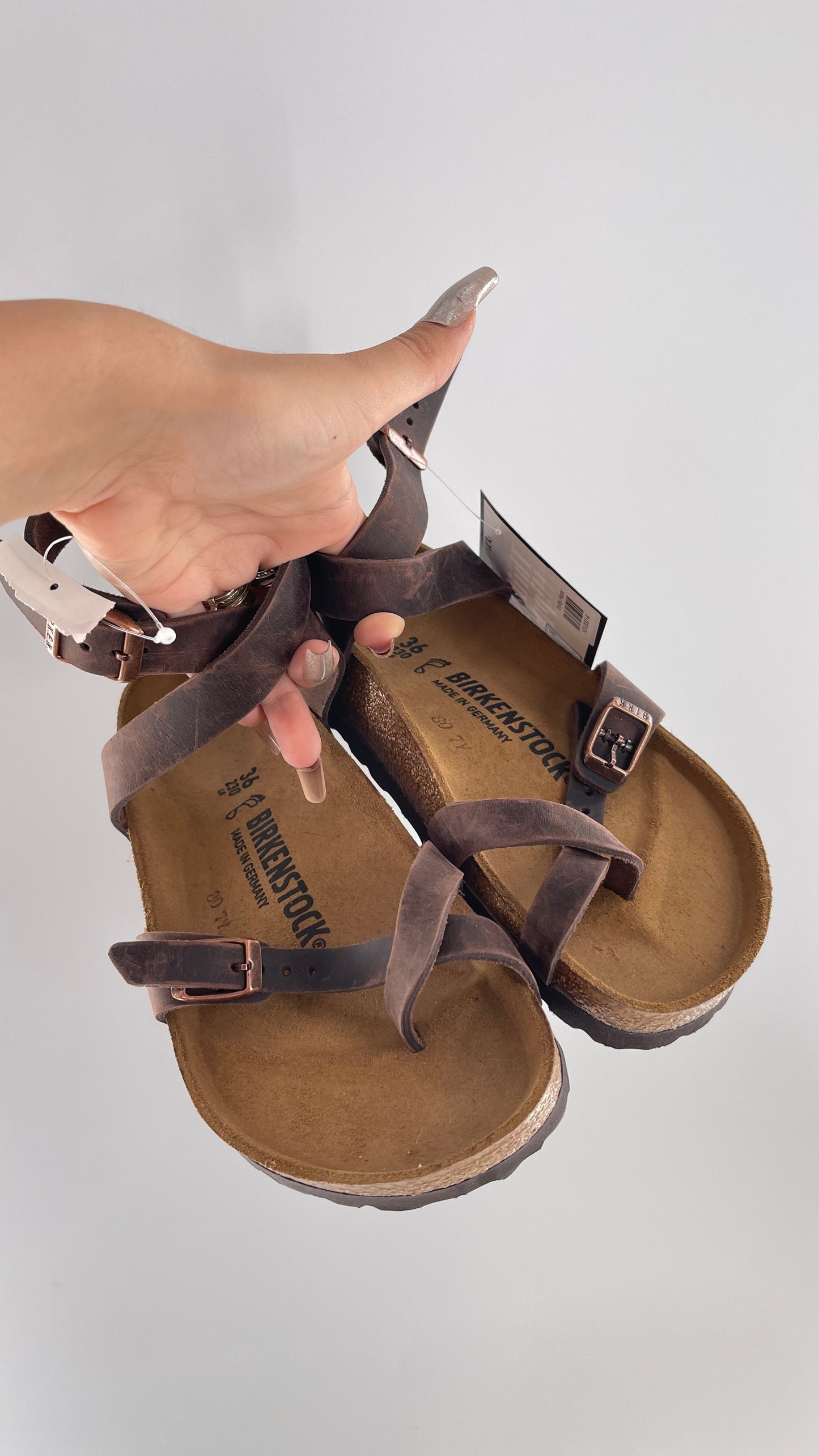 BIRKENSTOCK YARA Leather Strappy Sandal with Tags Attached (36)