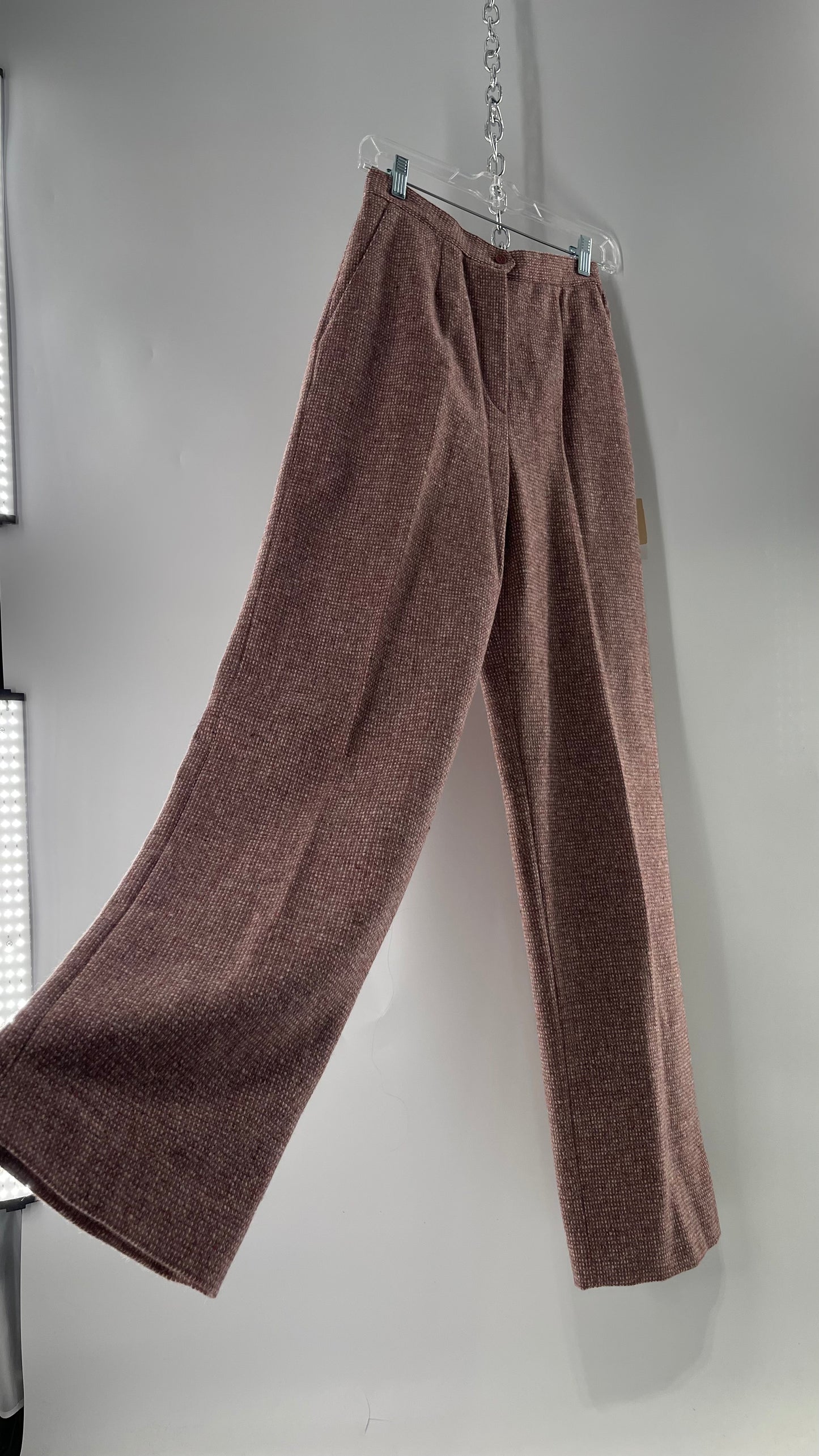 Deadstock Tanner Tweed Sport Vintage Pink Wool Trouser with Tags Attached (8)