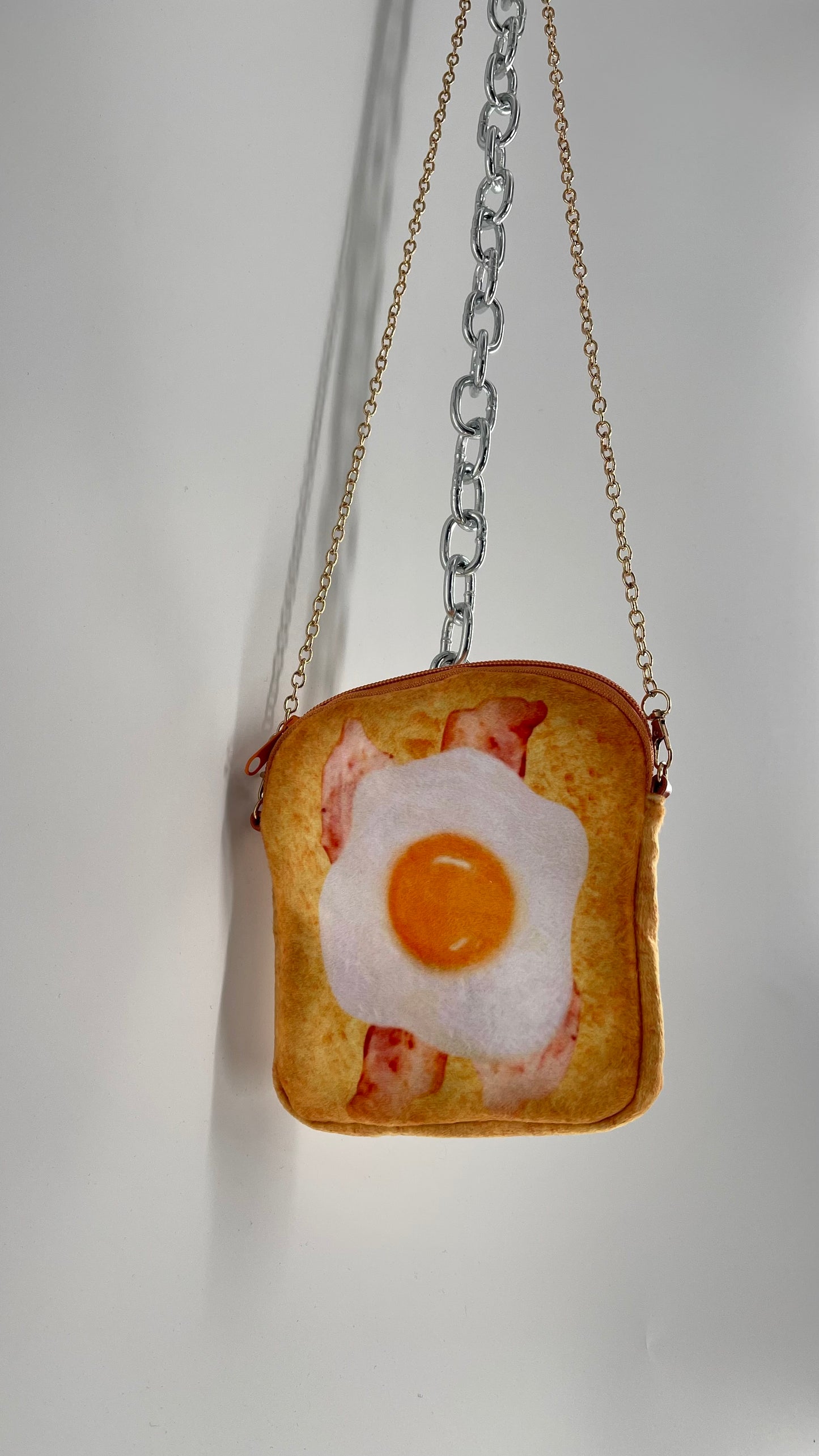 Toast Purse with Egg and Bacon Strips- Breakfast on The Go Bag