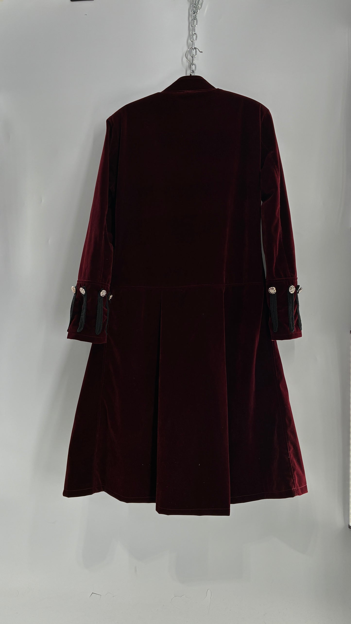 Velour Crimson Steampunk Drummer Coat (XL)