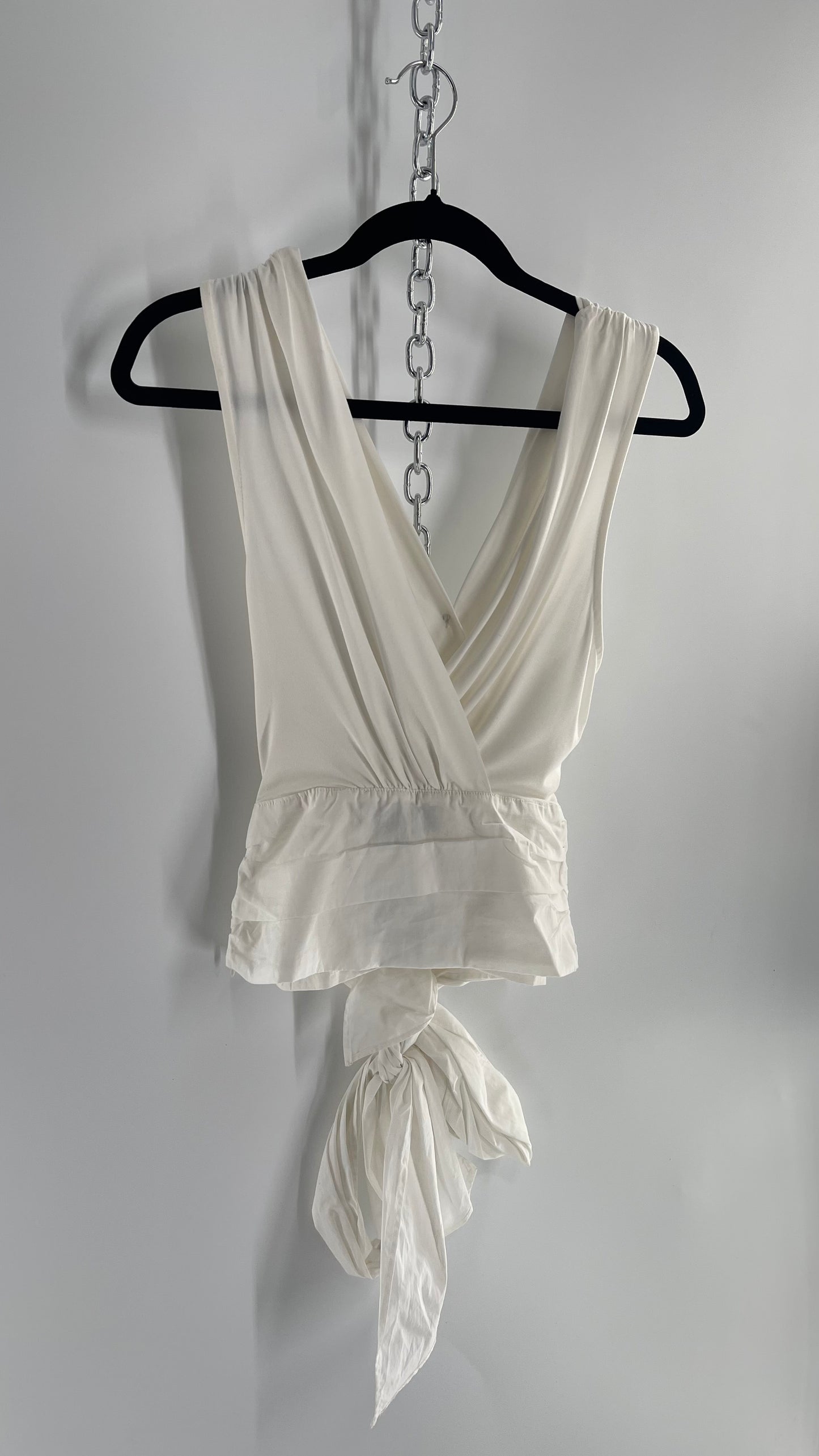 Sunday in Brooklyn Anthropologie White Wrap Around Tie Up Tank (Medium)