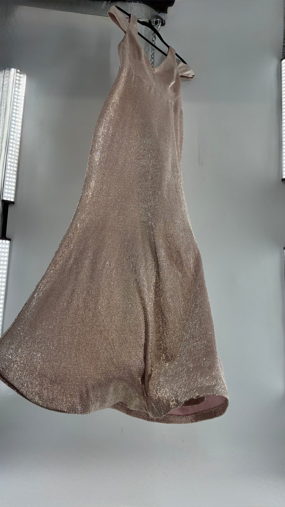 CALVIN KLEIN Nudish Pink Shimmer Sheen Mermaid Dress (10)