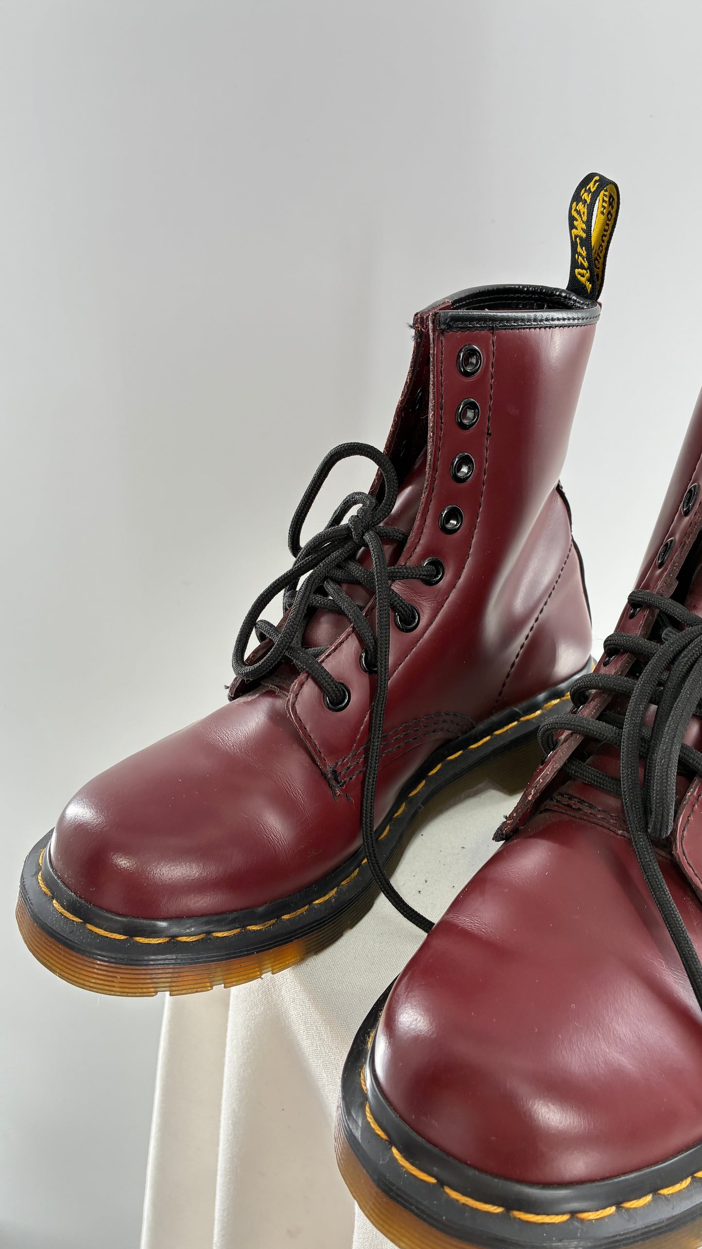 Vintage Dr. Martens Burgundy Maroon Combat Boots (6L)