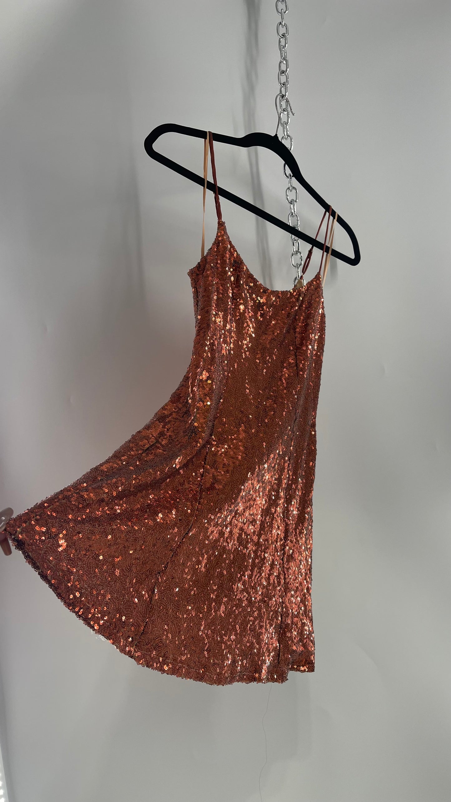 Urban Outfitters Bronze Sequin Slip (Small)