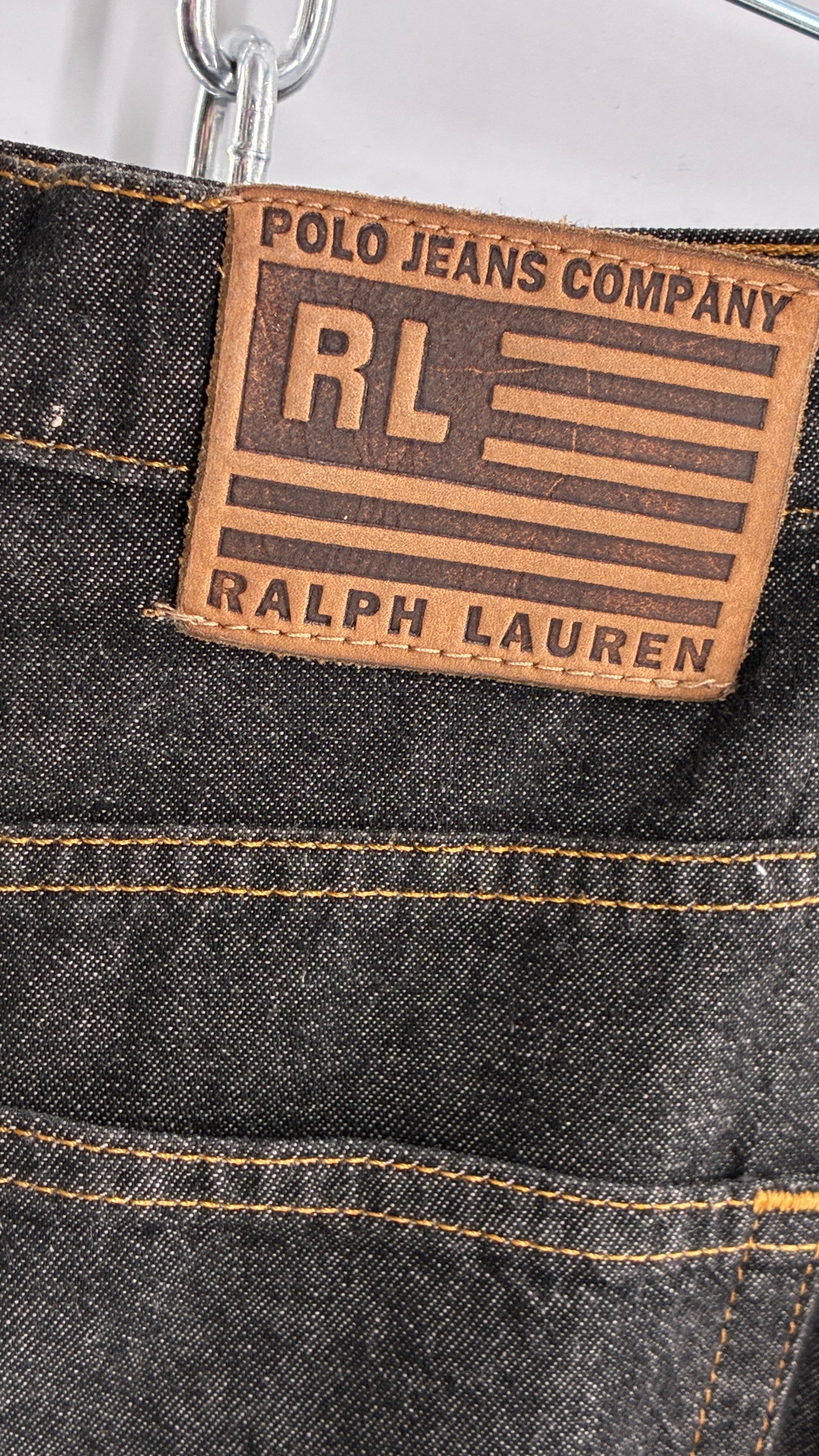 Vintage Ralph Lauren 100% Cotton Dark Wash Denim Full Length Skirt  (6)