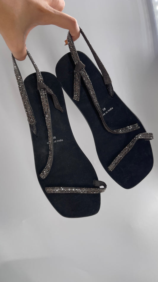 Free People Rhinestone Strap Sandal (38)