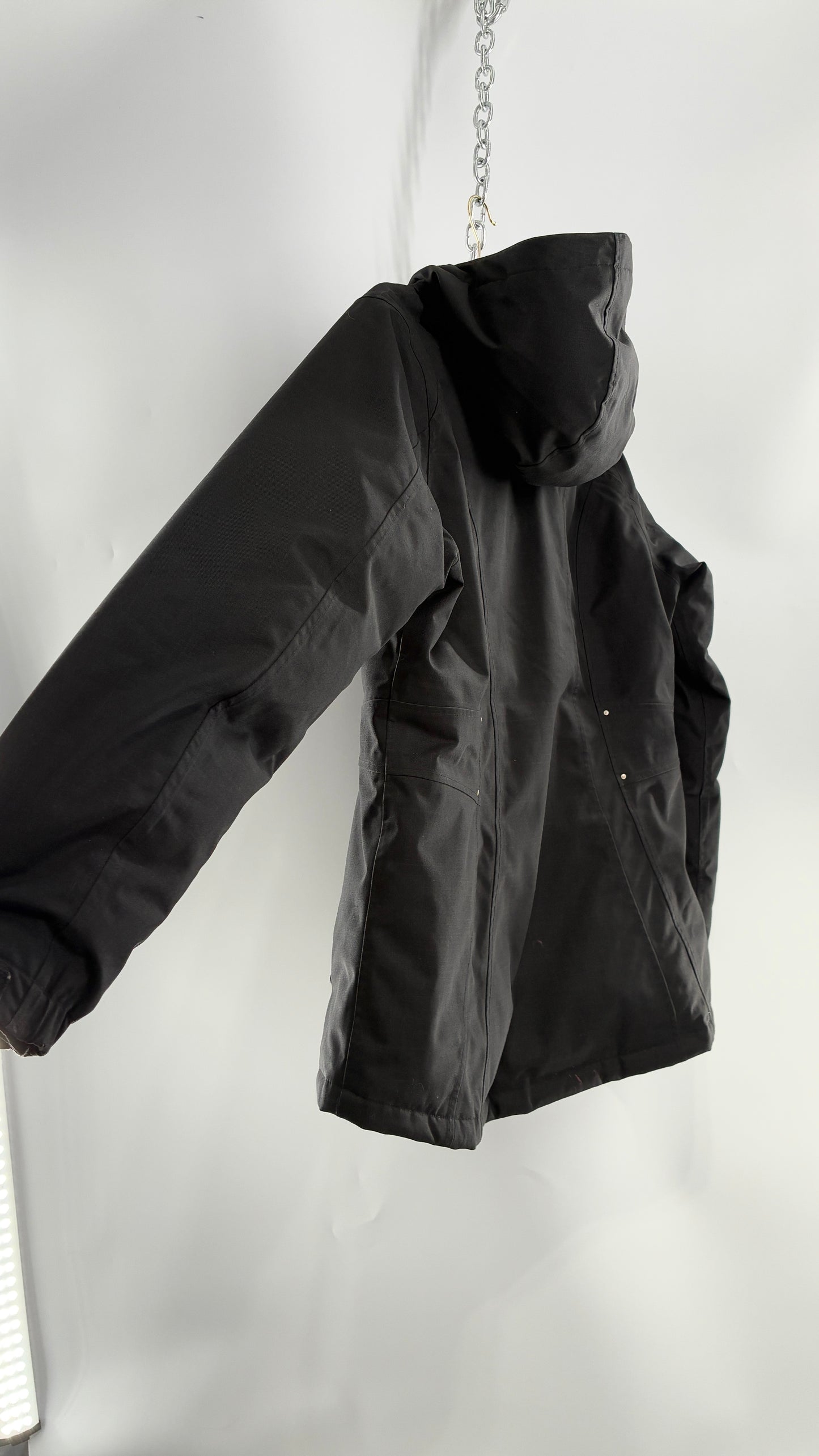 EDDIE BAUER Goose Down Black Jacket with Puffer Lining (Medium)