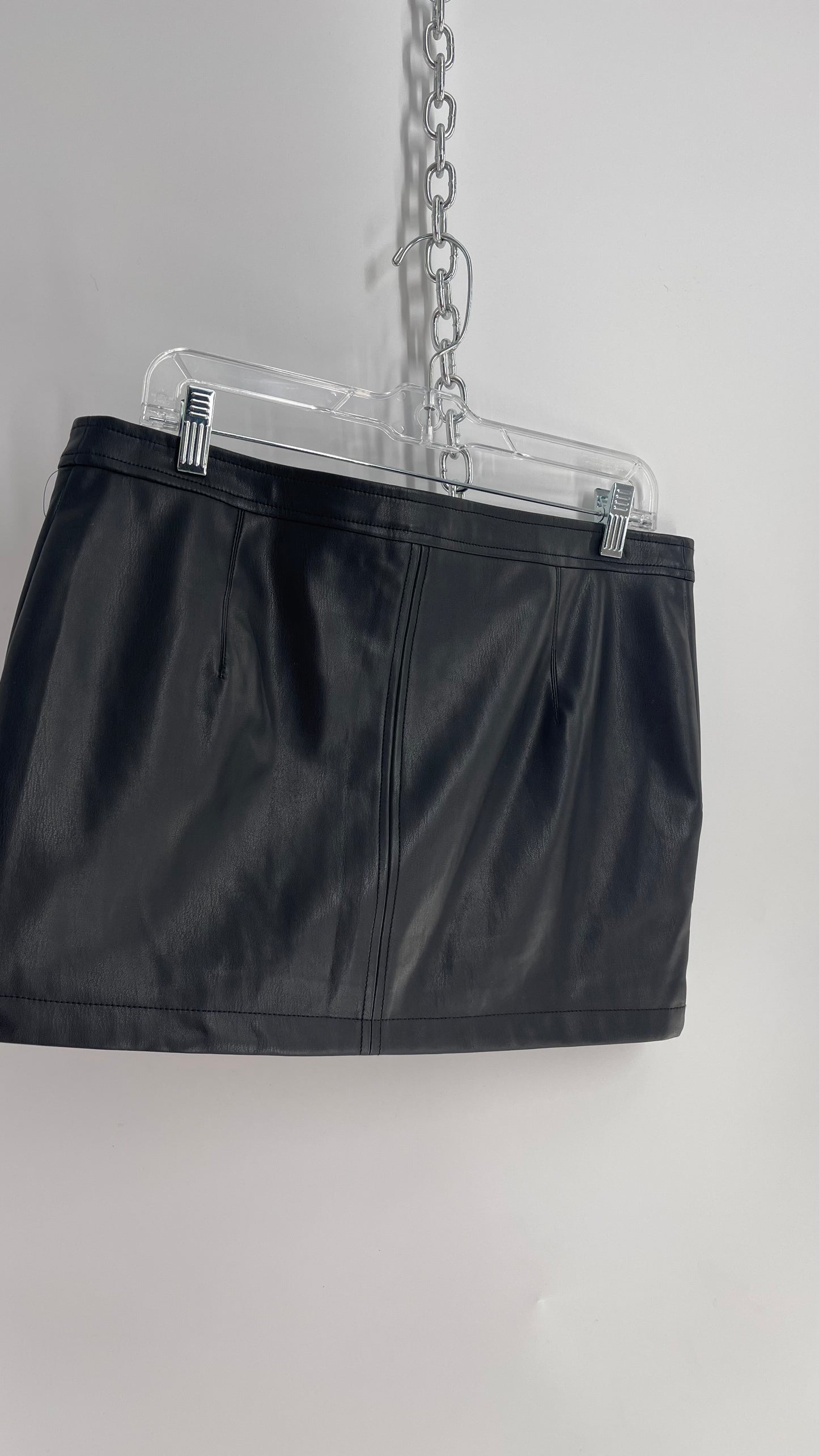 Free People Vegan Leather Zip Front Mini Skirt (12)