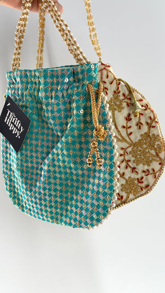 Vintage Beaded Wristlet Purse 2 Pc Set