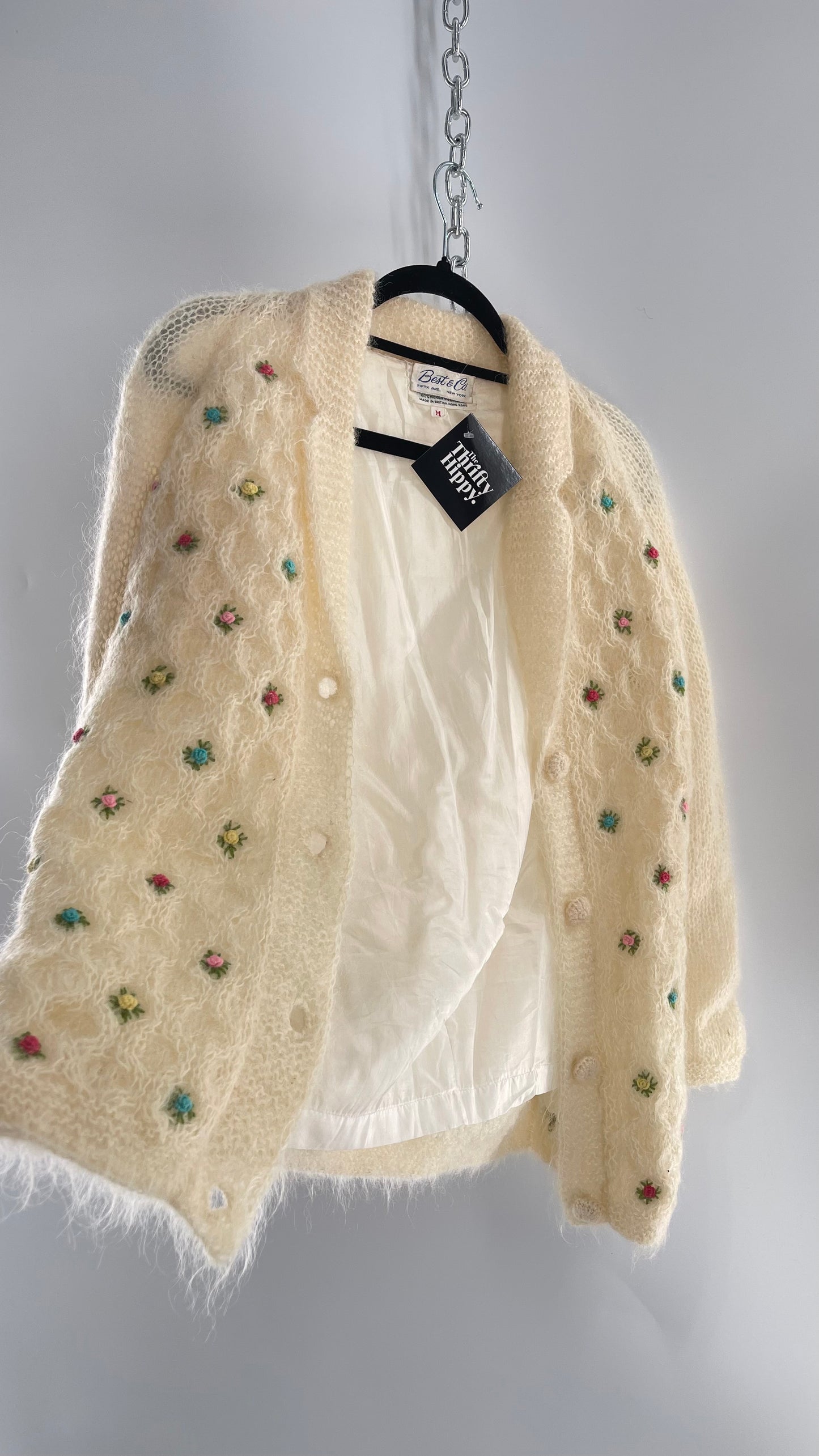 Vintage Best & Co Lil Rose, Cream Granny Cardigan (Medium)