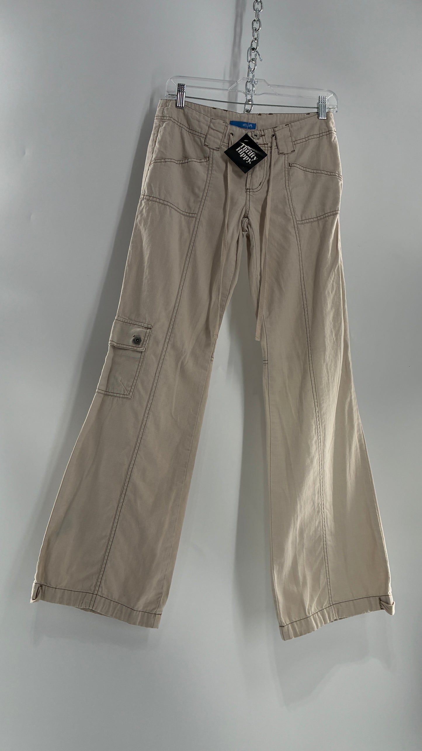 Vintage dELiA*s Light Weight Ultra Low Rise Kick Flare Cargo (3)