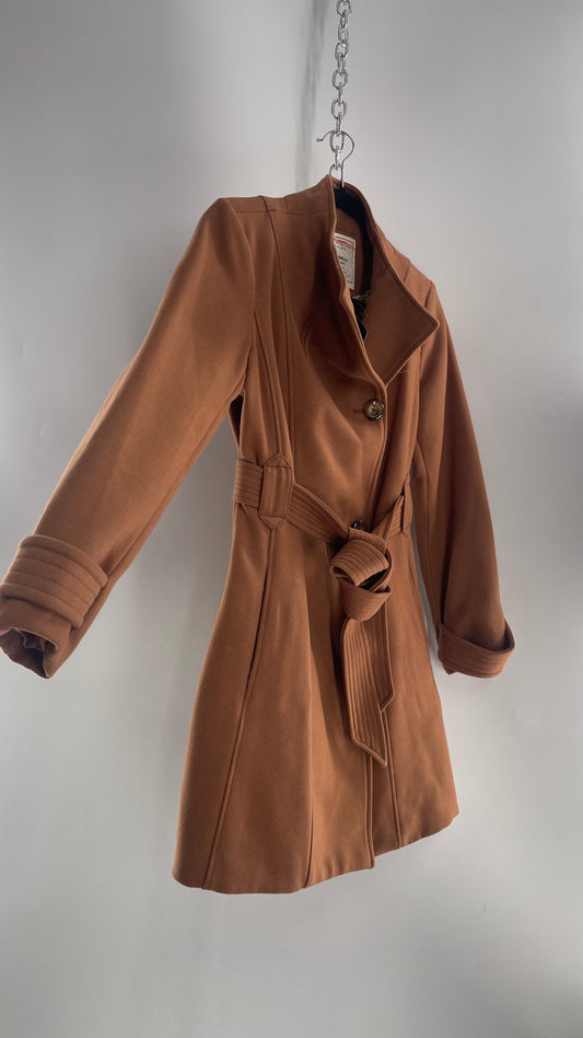 Anthropologie Cartonnier Rust/Brown Trench Coat with Satin Paisley Lining (6P)