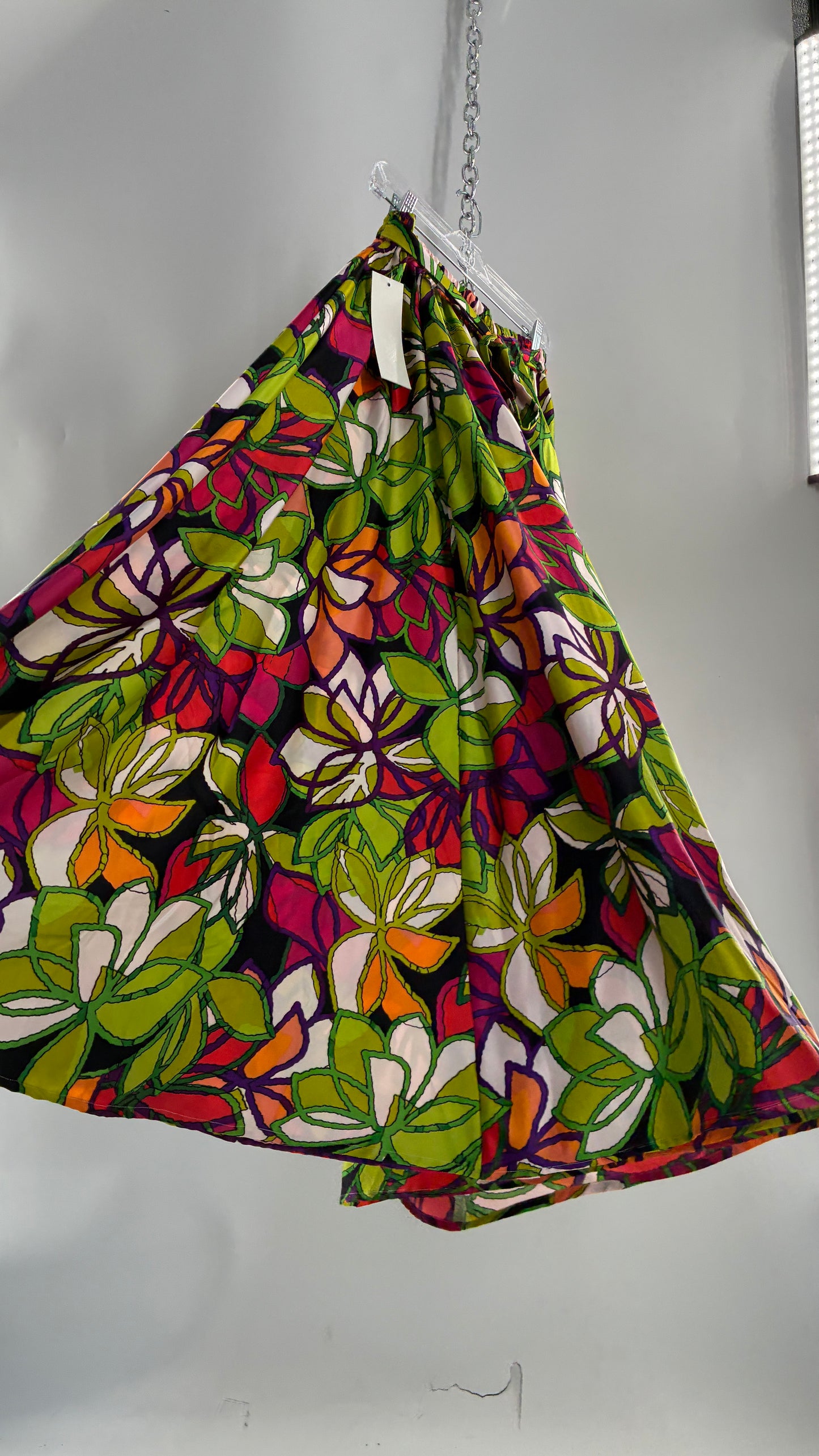 DEJA BLEU Tropical Vibrant Voluminous Maxi Skirt with Tags Attached (Large)