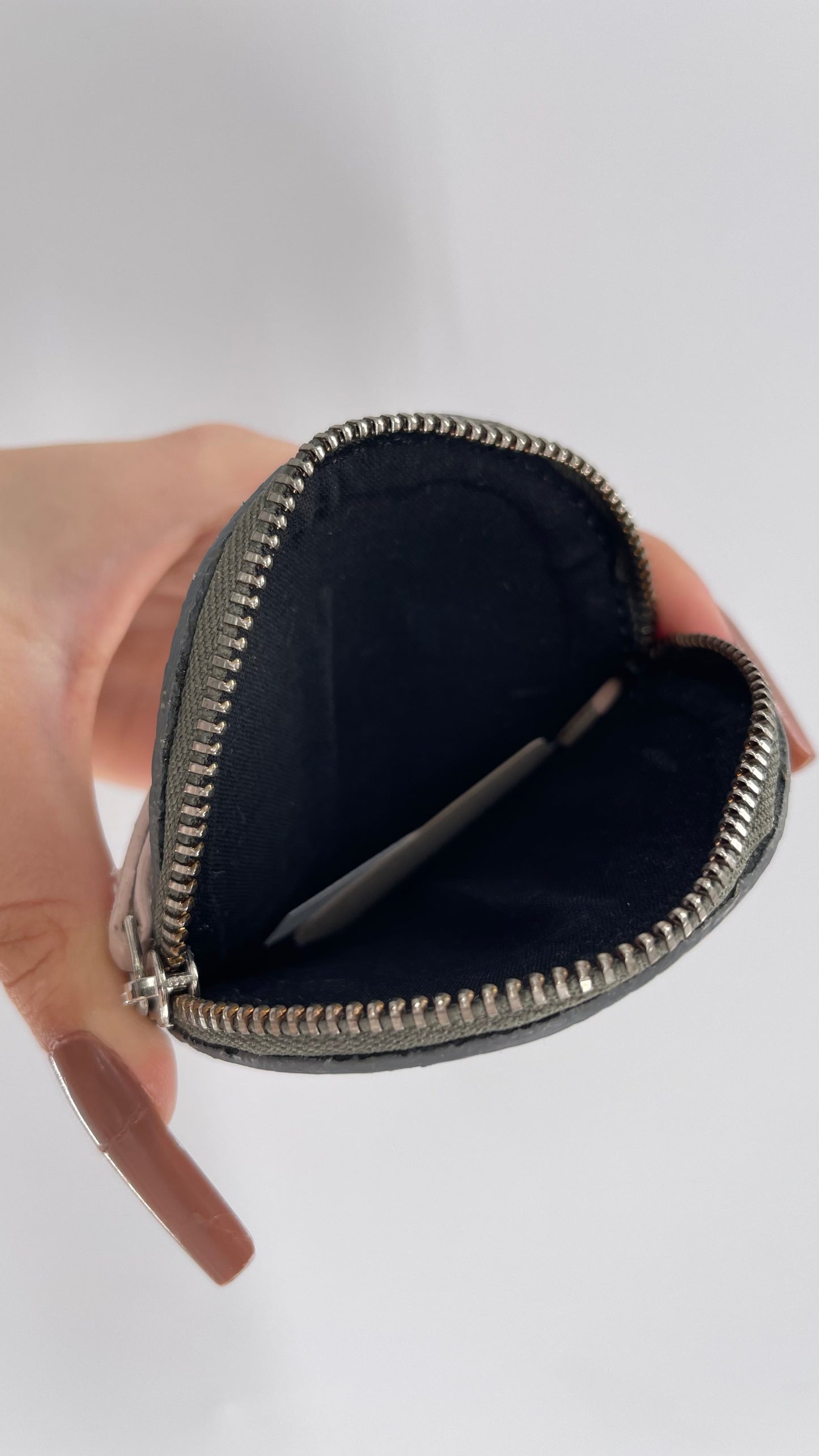 Free People Silver Leather Round Coin Pouch for a Belt