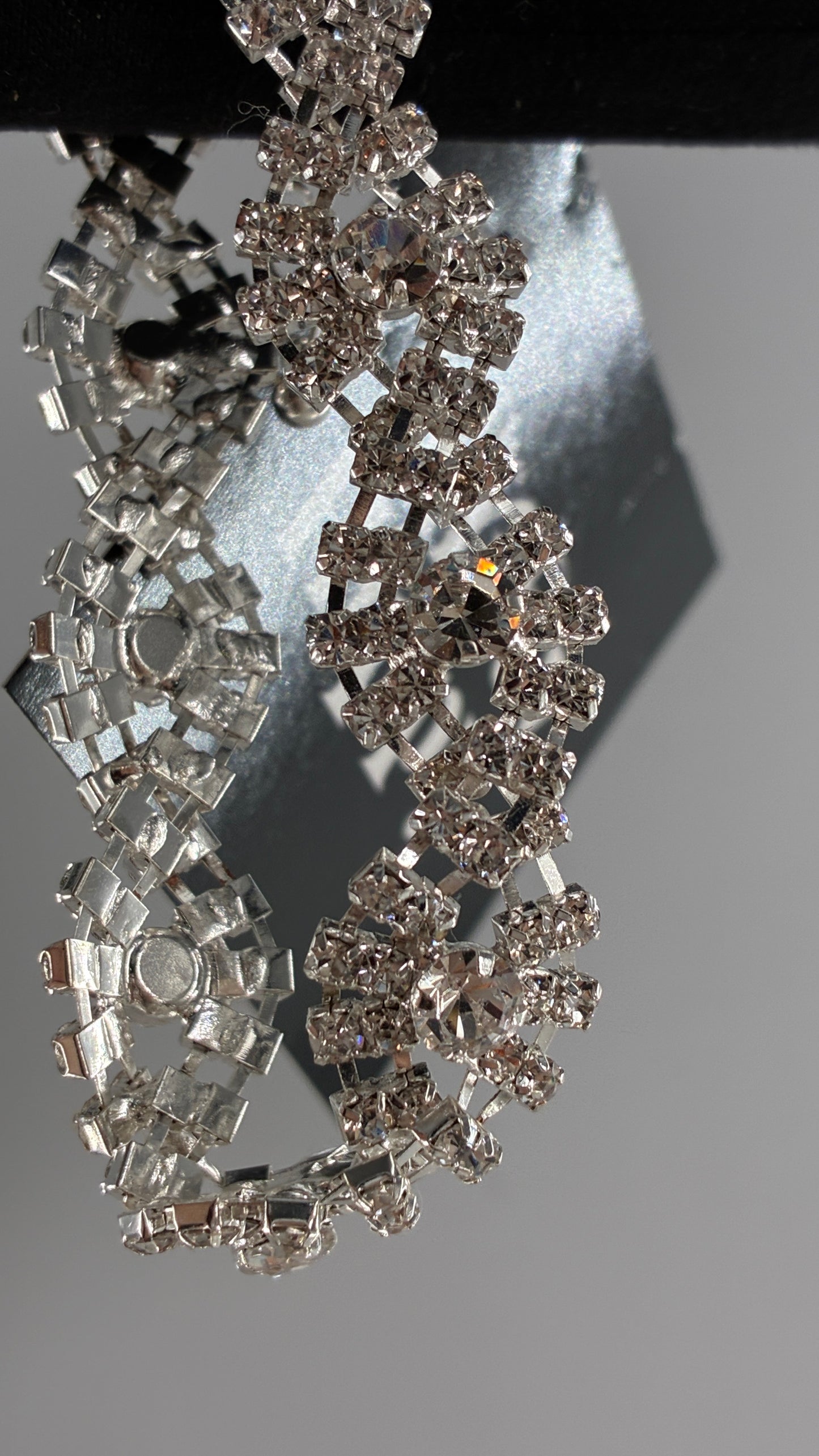 Silver Rhinestone Encrusted Bracelet