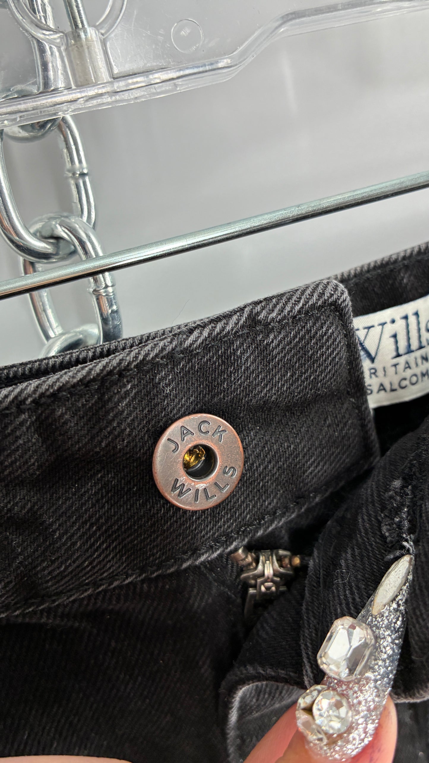JACK WILLS Black Denim Mini Skirt with Tags Attached (2)