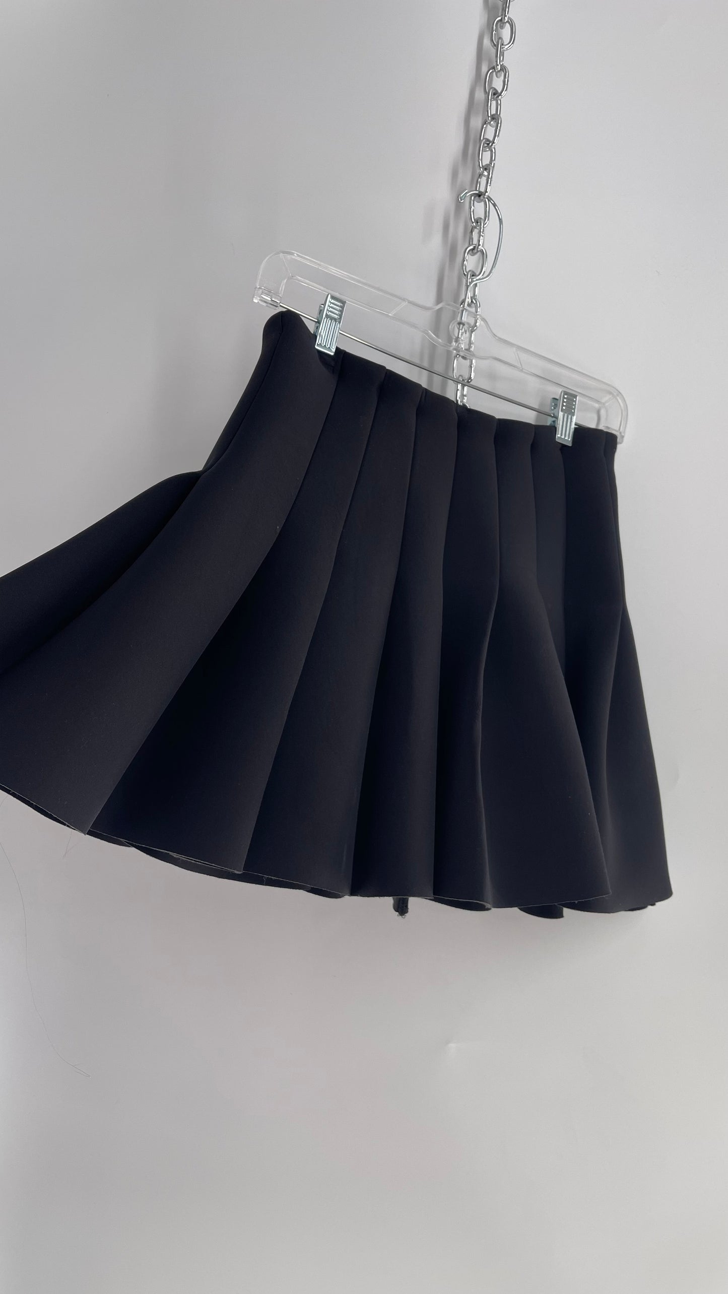 Cartoon Style Pleated Neoprene Mini Skirt (8)