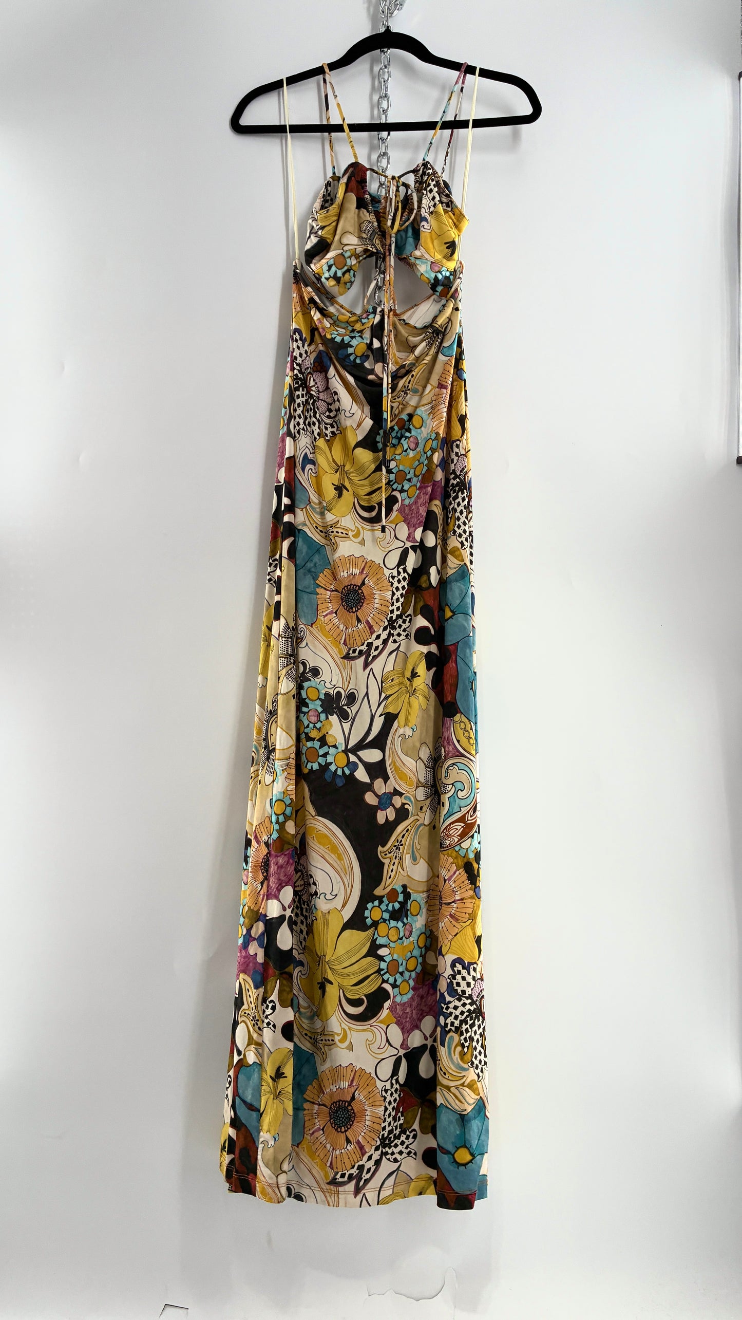ALEXIS Cassandra Cut Out, Graphic Florals Maxi Dress (XS)