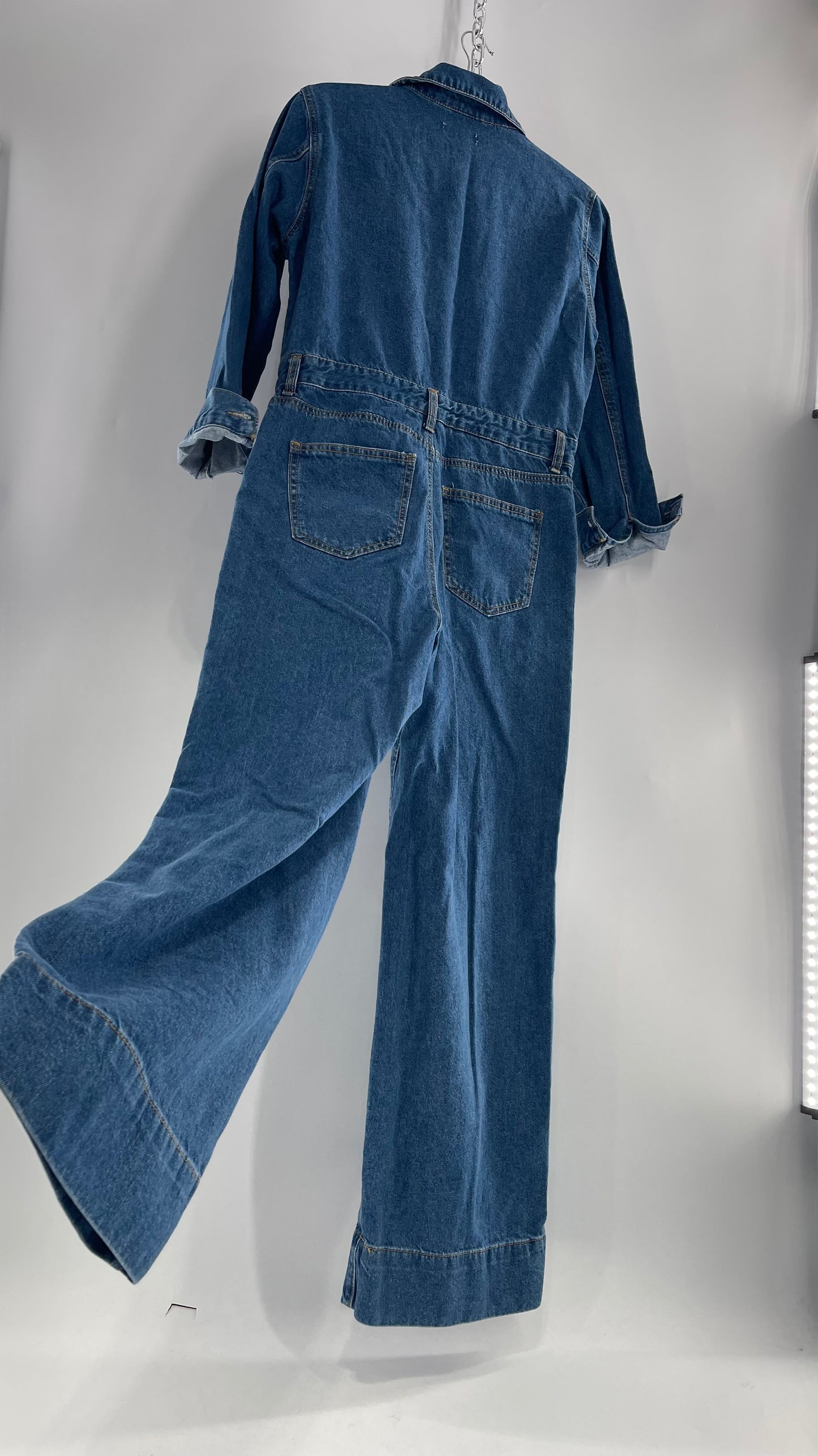 Vintage Medium Wash Jean/Denim Jumpsuit Boiler Suit (Small)