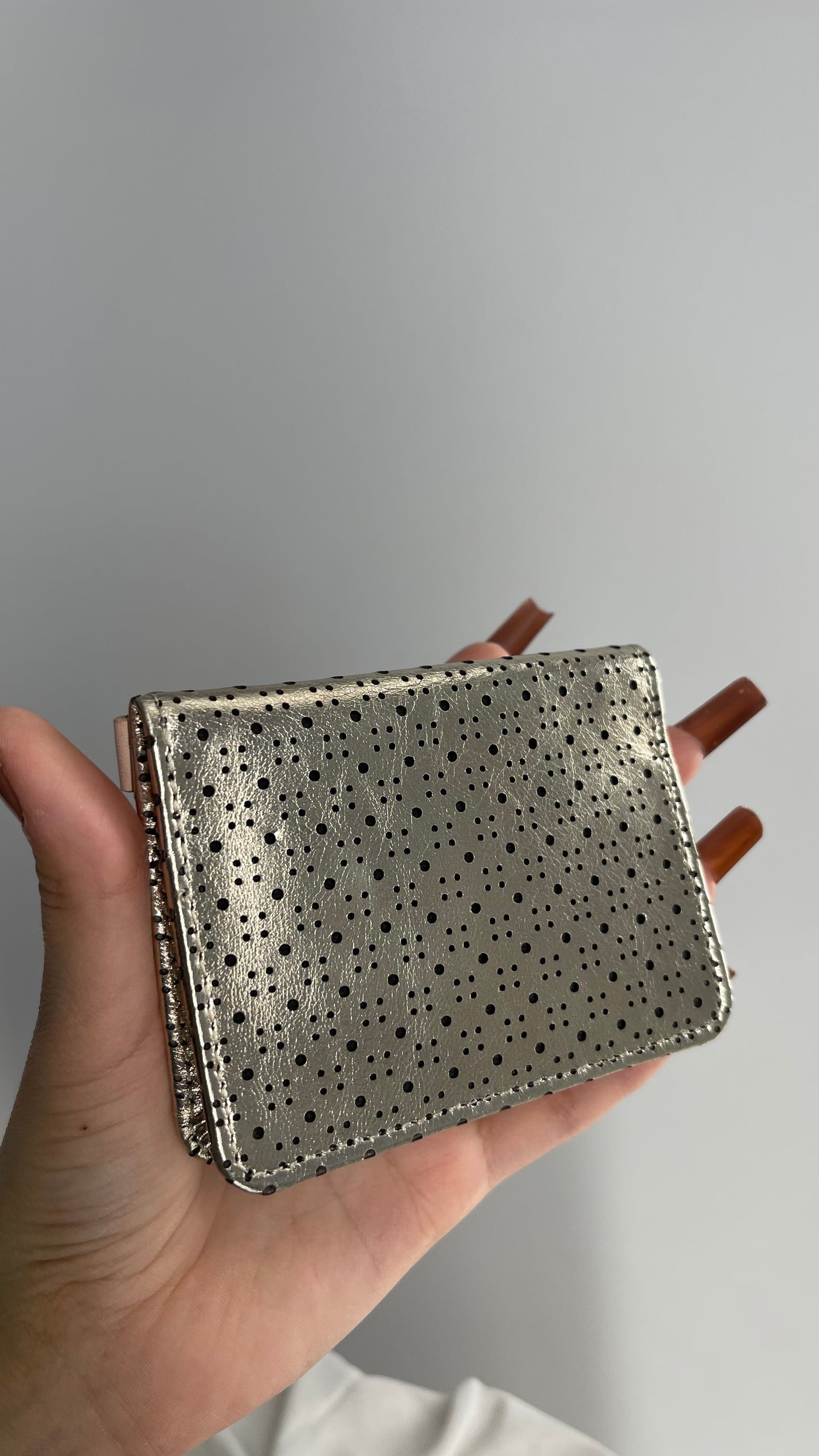 Free People Silver Metallic Leather Wallet