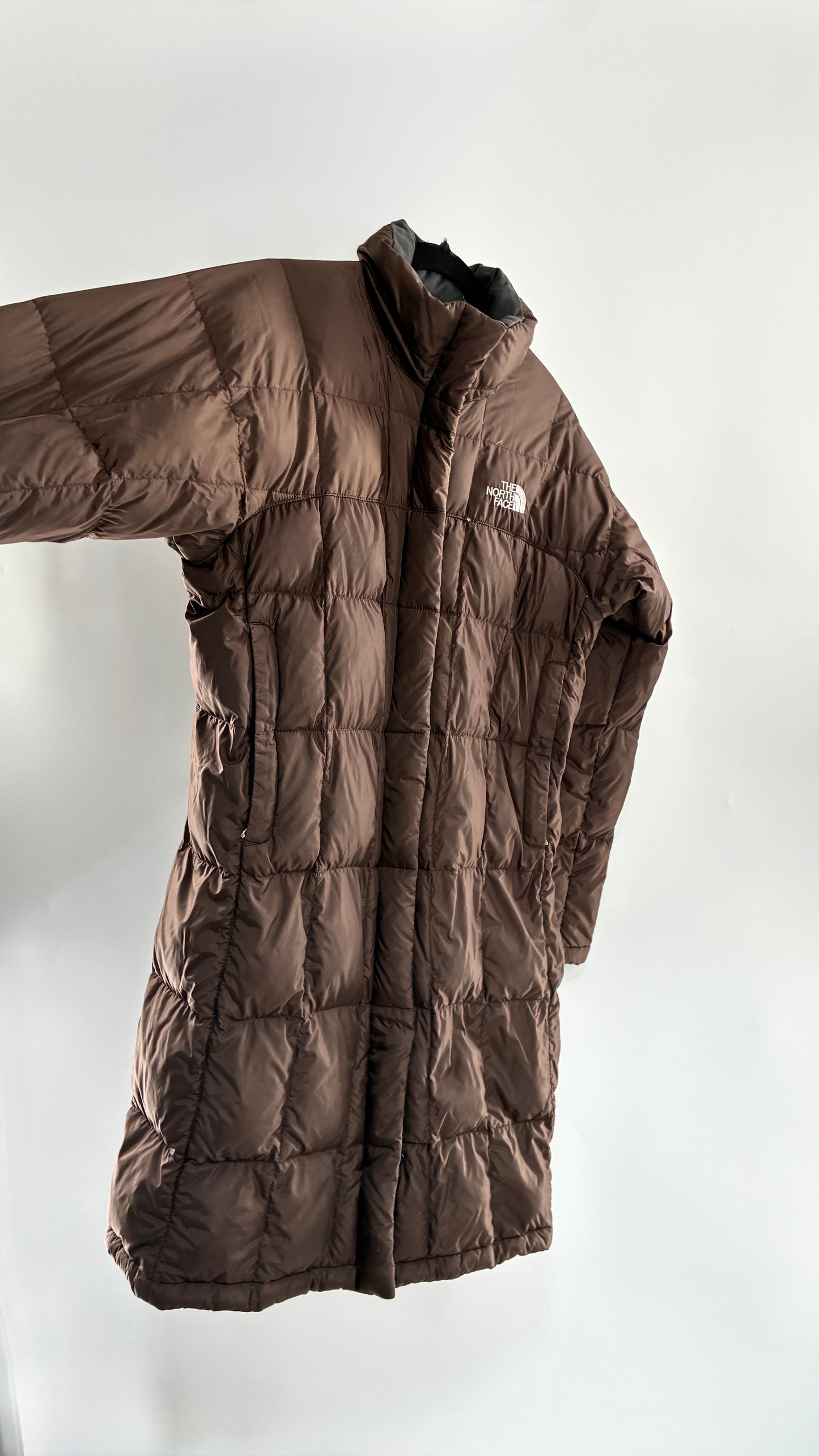 Vintage 1990s NORTH FACE Brown Bubble Puffer Coat (Small)