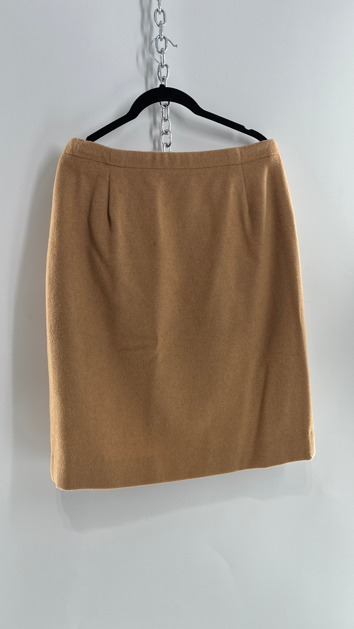 Vintage Brooks Brothers 100% Pure Camelhair Vented Skirt (12)