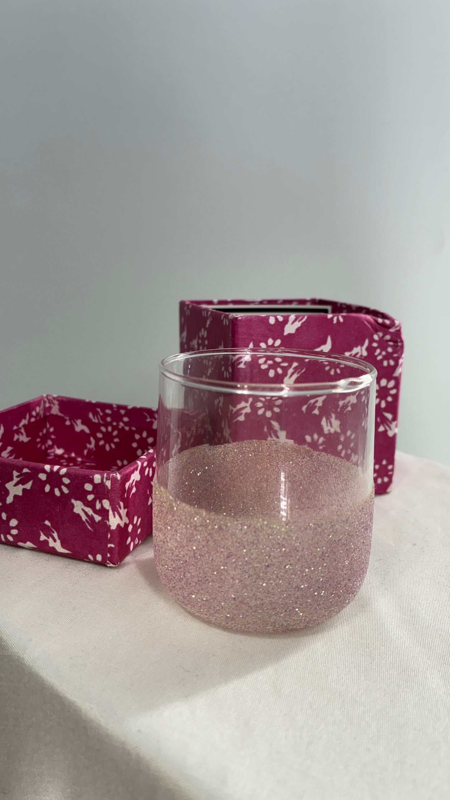 Free People Candle Holder or Small Glass Dipped in Glitter