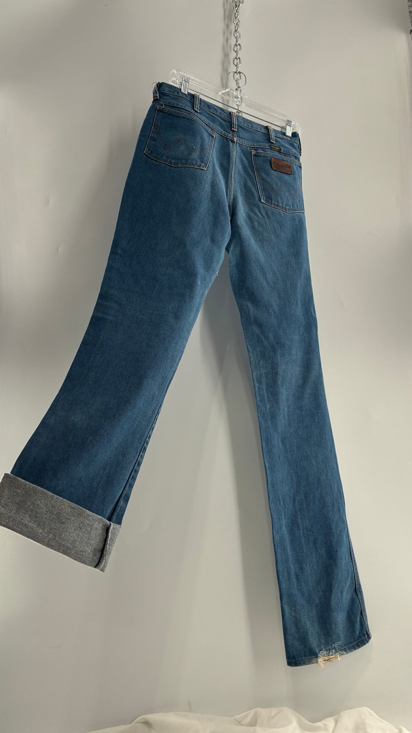 Vintage Free People WRANGLER Light Wash High Waisted Jeans (31x38)