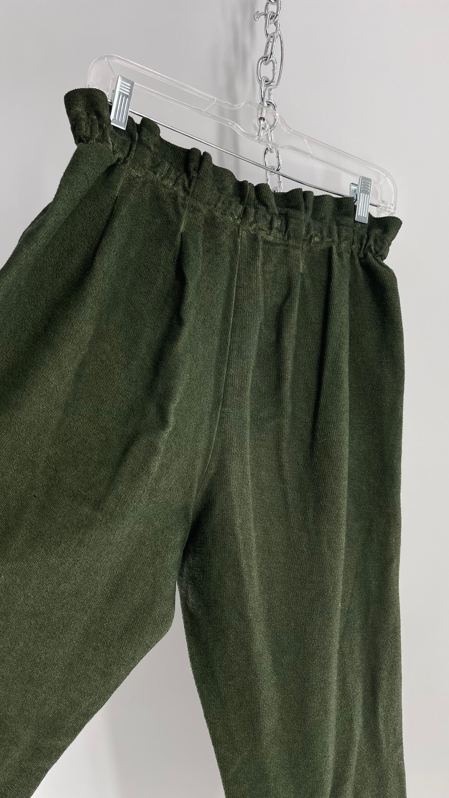 Something Navy Portugal Made Army Green Gauze Hand Dyed Joggers(Medium)