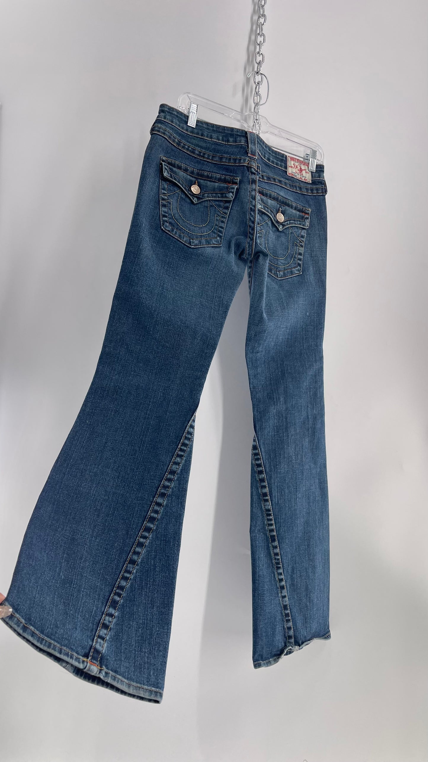 Vintage True Religion Kickflare Jeans with Embroidered Pockets (30)