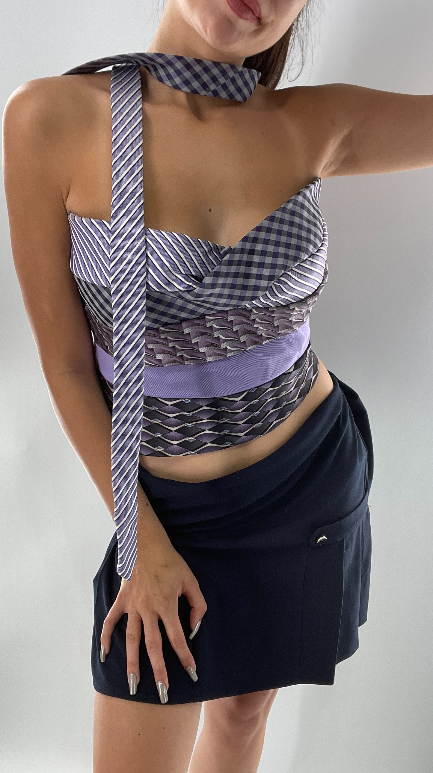 All Tied Up Custom Handmade Top Purple (One Size)