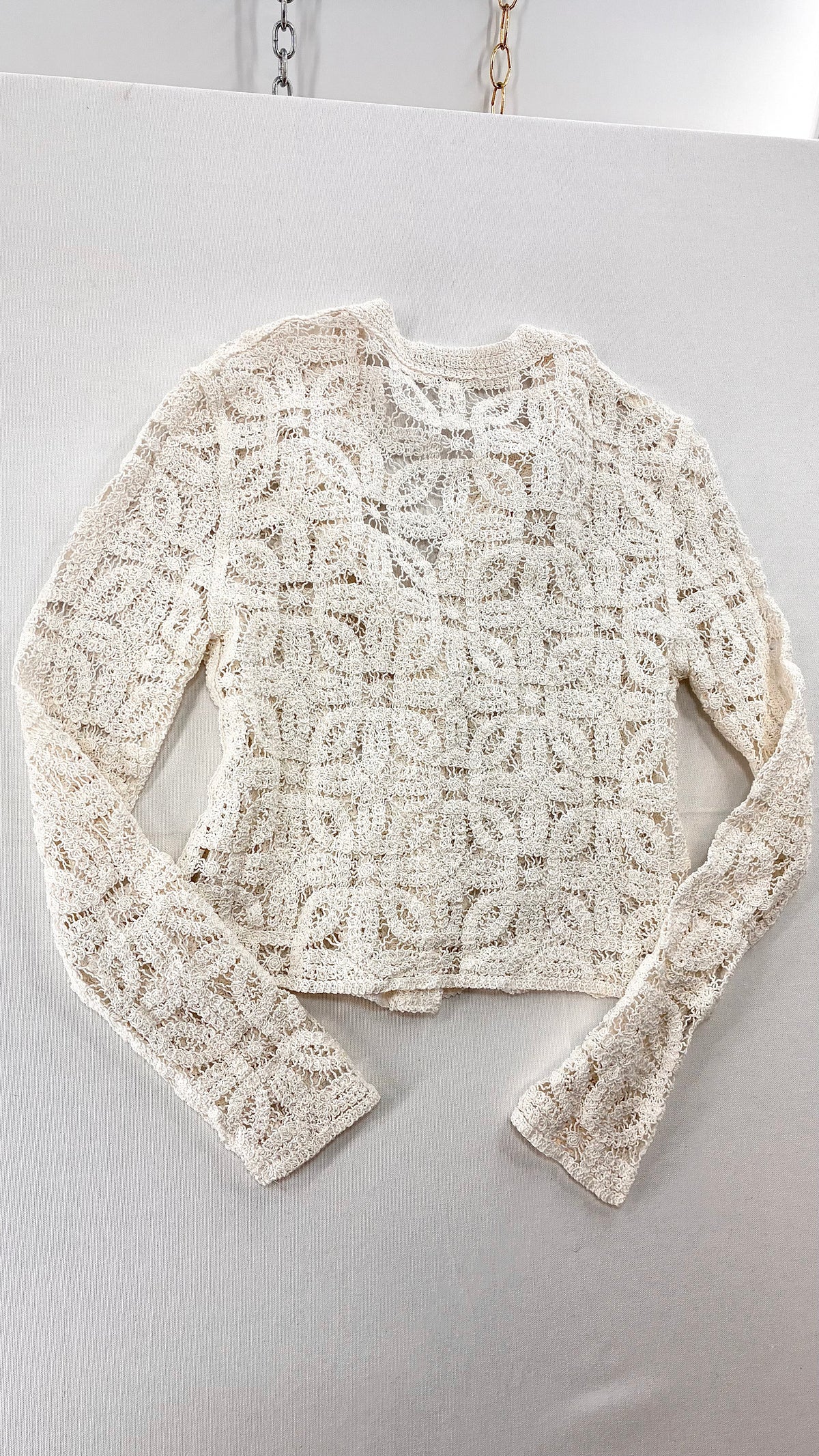 Imported Portuguese 100% Cotton Crochet Cardigan NWOT (Medium)