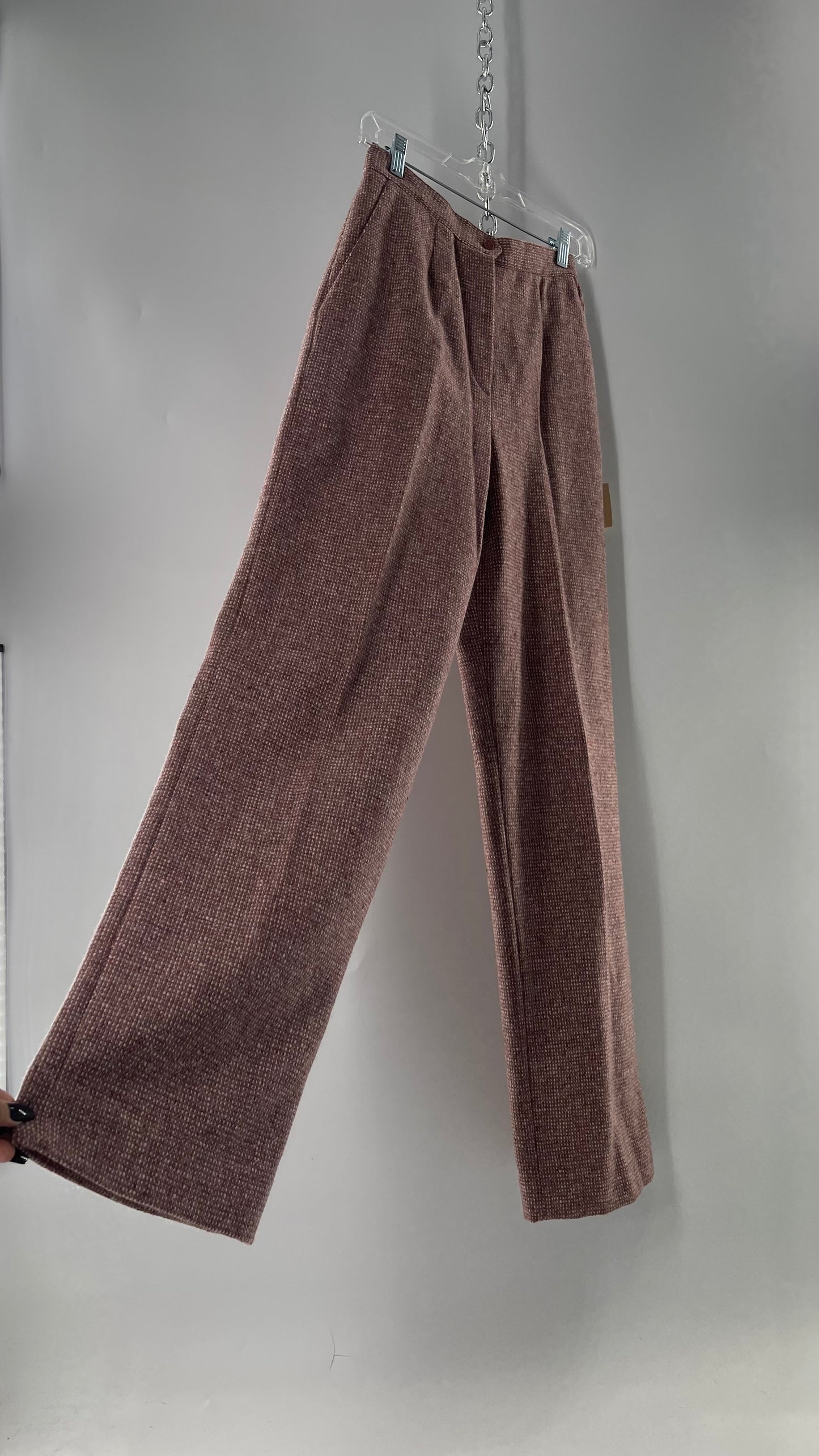 Deadstock Tanner Tweed Sport Vintage Pink Wool Trouser with Tags Attached (8)