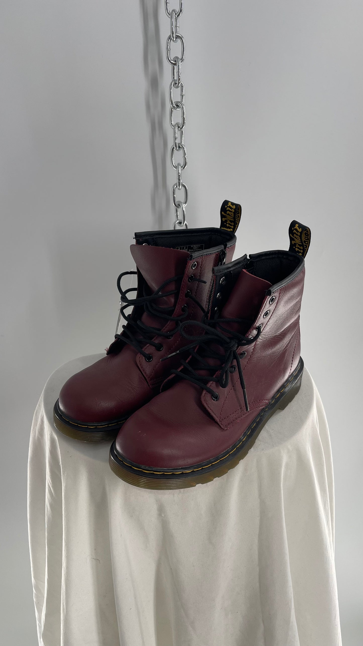 Dr.Martens Burgundy Boots with Side Zipper (5L)