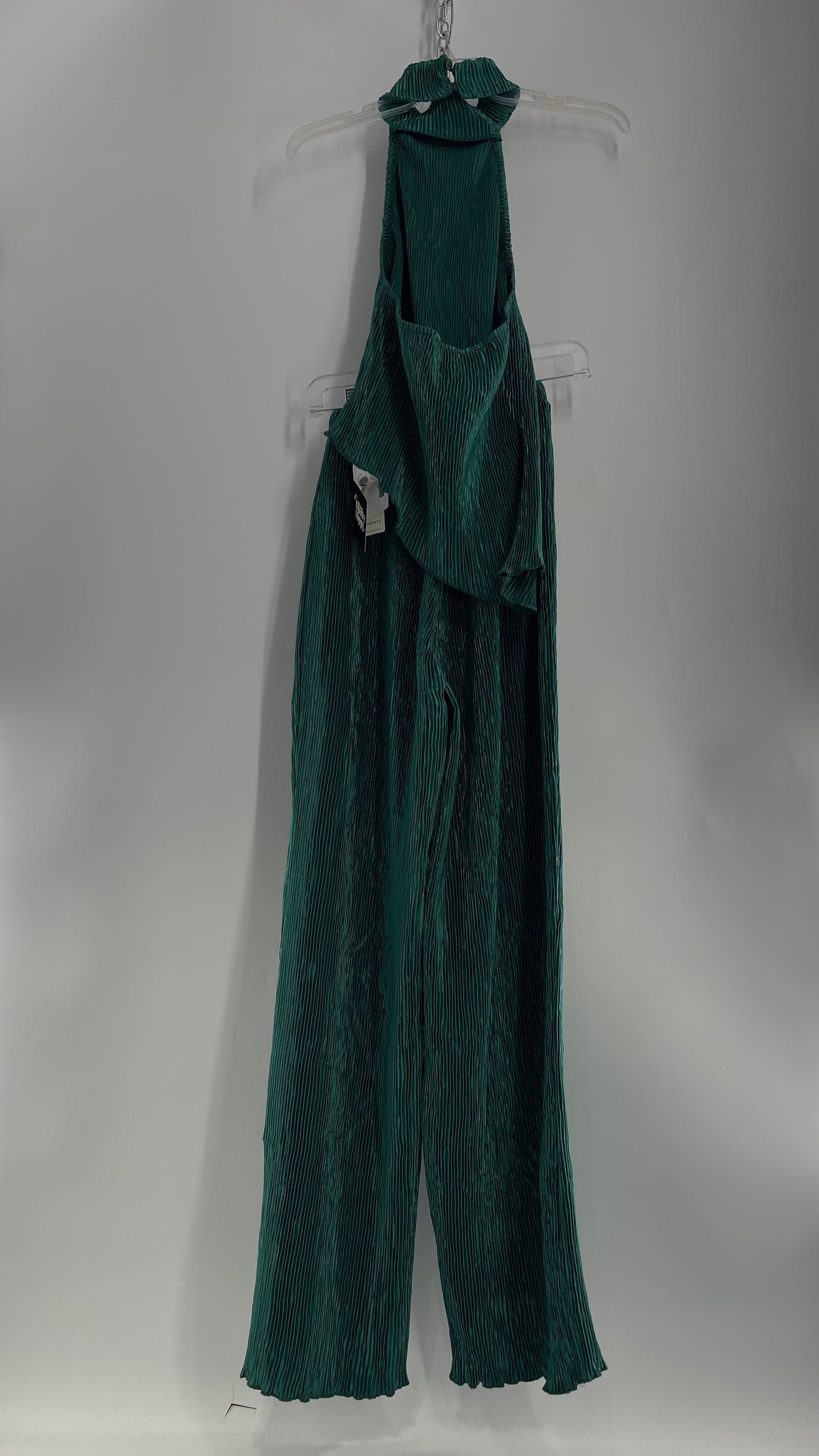 Commense Green Pleated/Fluted High Neck Top and Wide Legs with Tags Attached (Small)