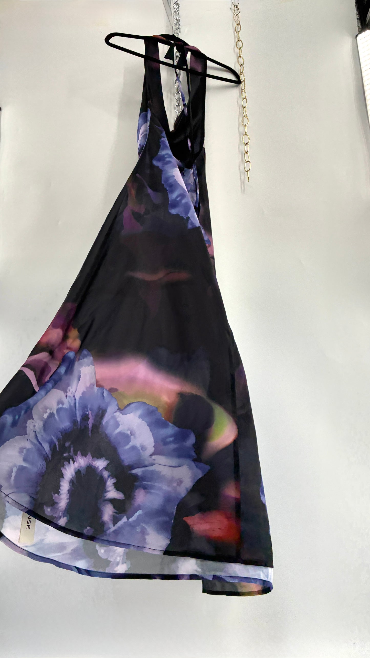 COMMENSE Halter Maxi Dress with Draped, Cowl Neck Design and Tags Attached (Small)