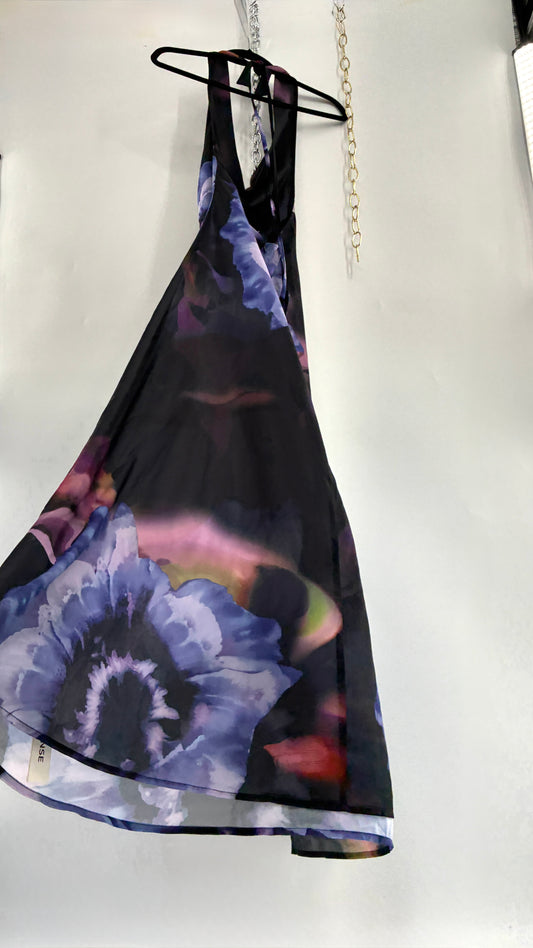 COMMENSE Halter Maxi Dress with Draped, Cowl Neck Design and Tags Attached (Small)
