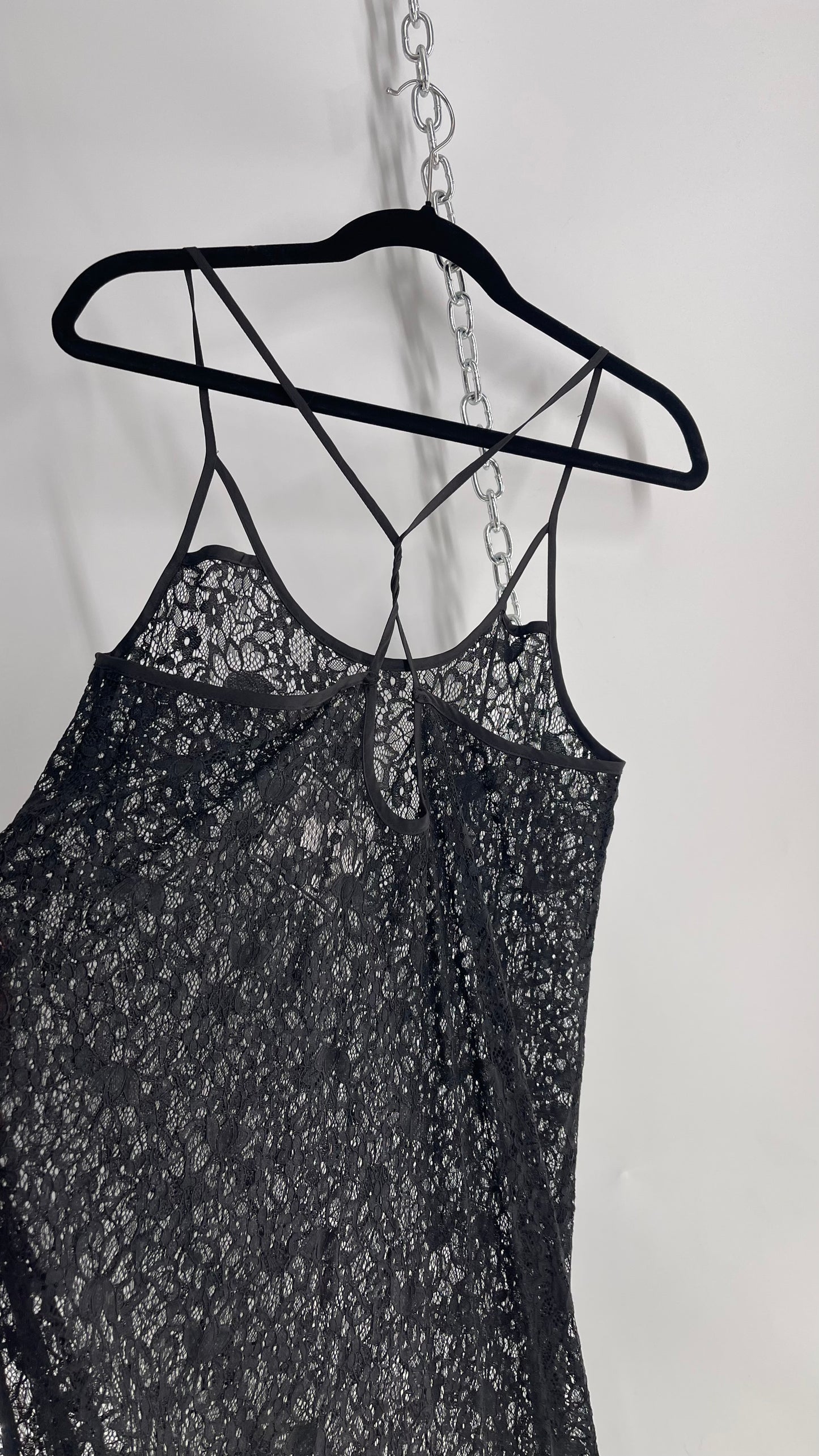 Intimately Free People Black Lace Maxi Gown (Small)