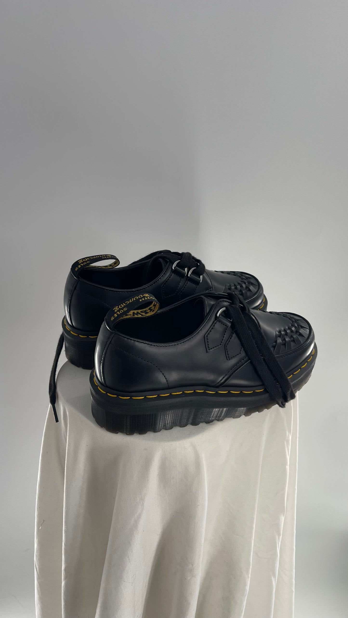 Dr.Martens NWOT Black Patent Leather Platform/Creeper Oxfords (8L 7M)