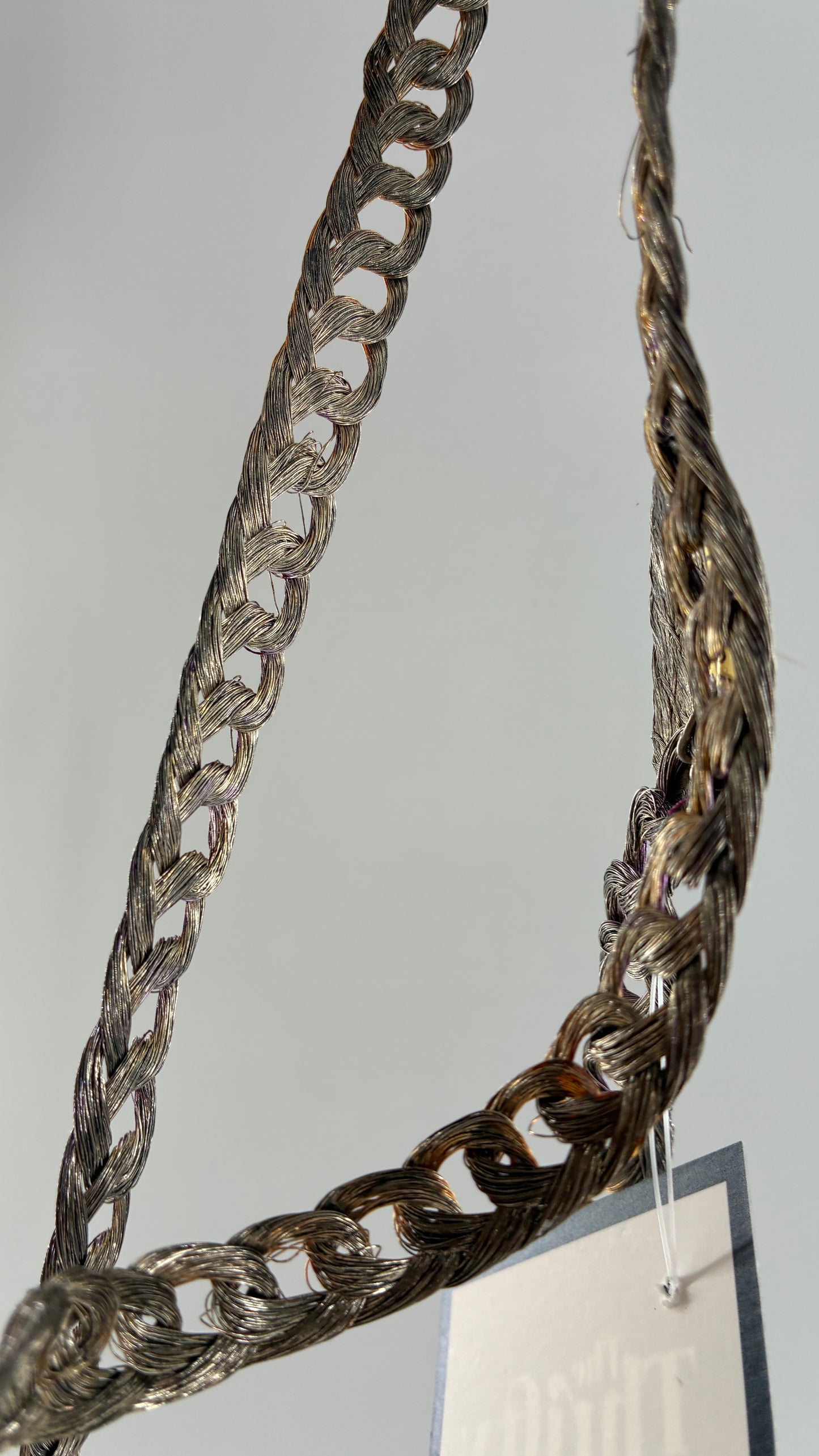 RARE Vintage 1970s Thin Braided Wire, Mixed Metal, Coiled Belt Handmade in Greece