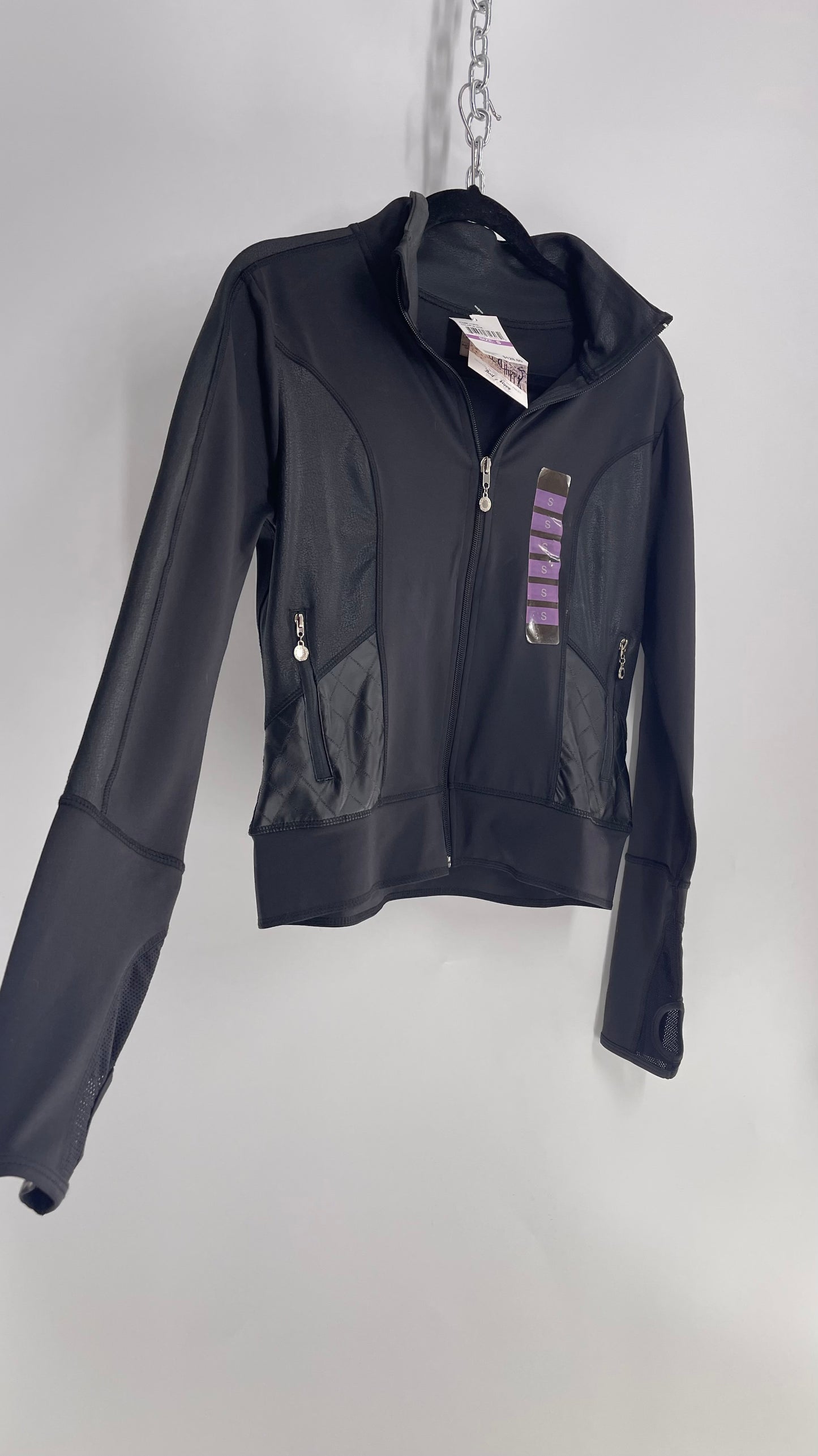 Catherine Malandrino Black Athletic Jacket with Thumb Holes and Tags Attached (S)