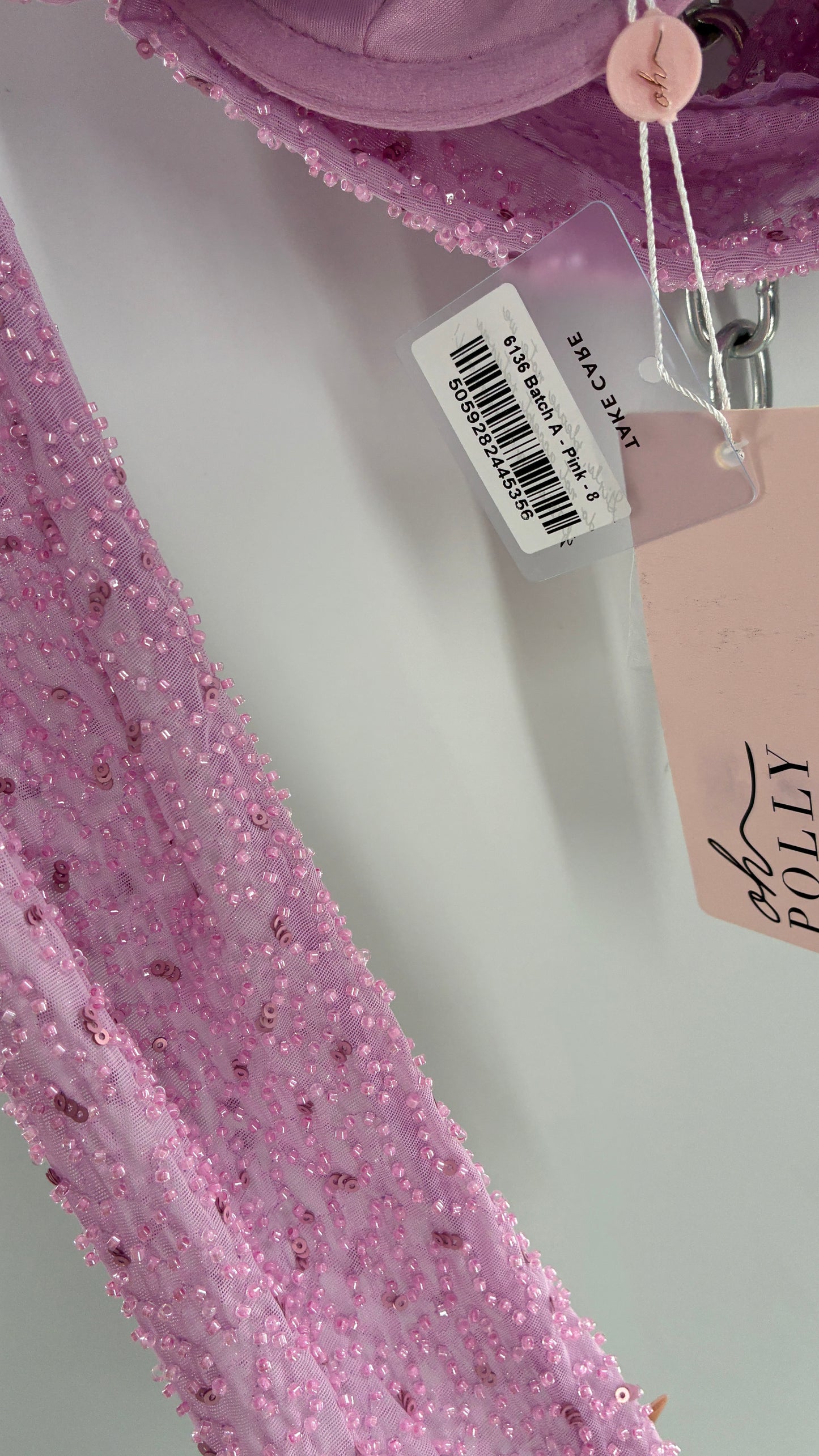 Princess Polly Beaded Shrug, Drape Front Lilac Long Sleeve with Tags Attached (4)