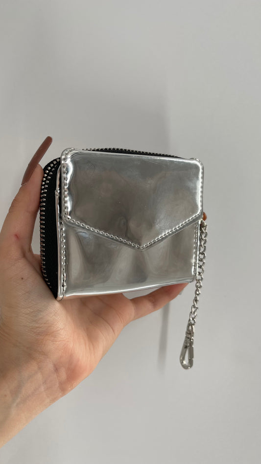 Urban Outfitters Silver Metallic Mini Wallet