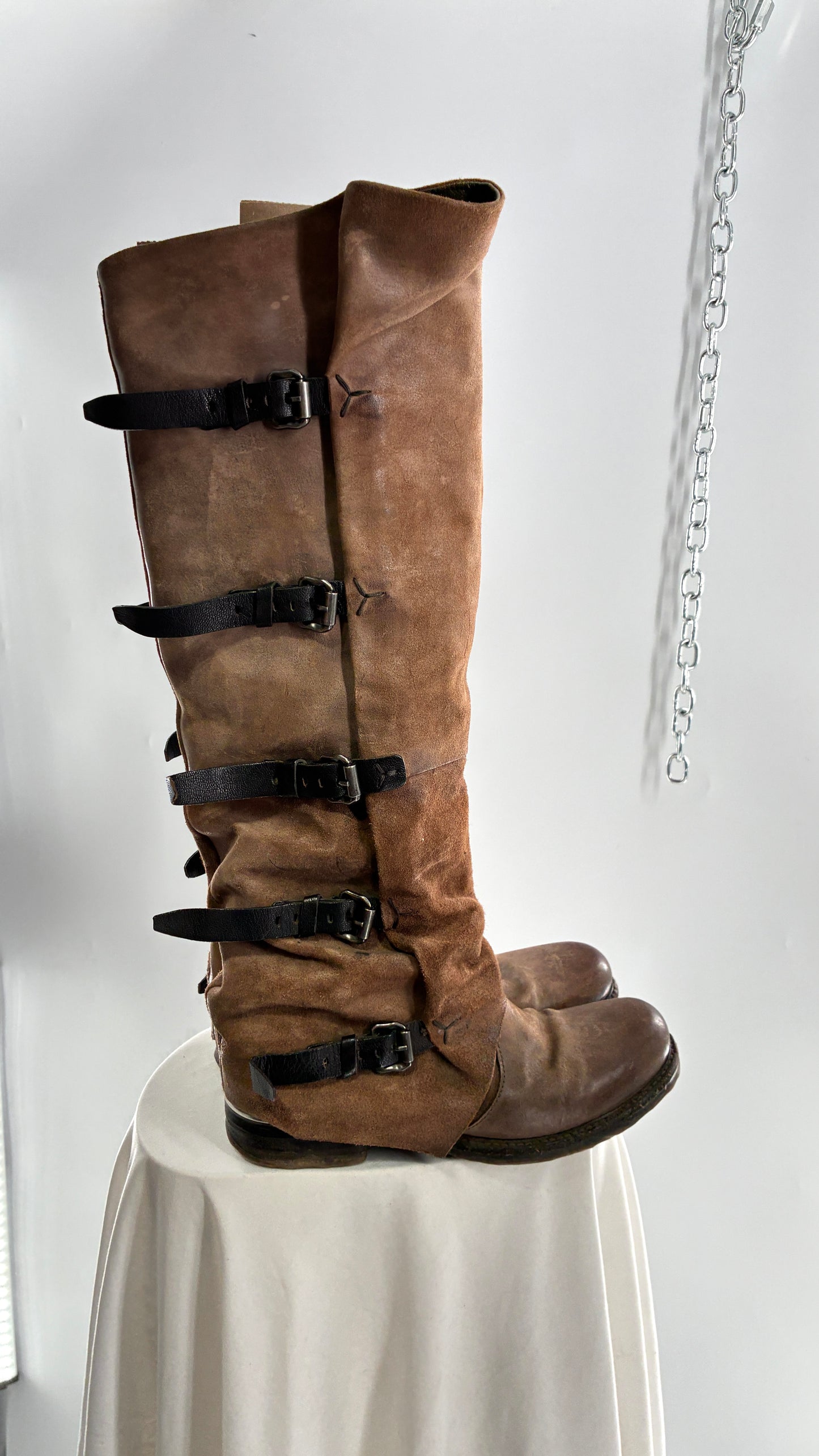 Tatum Over the Knee AS98 Distressed Worn Boots (41)