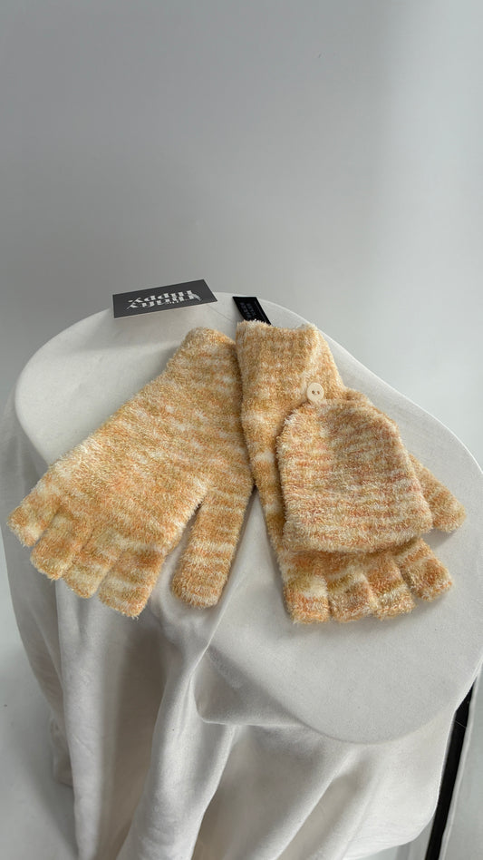 Urban Outfitters Beige Fingerless Chenille Mittens