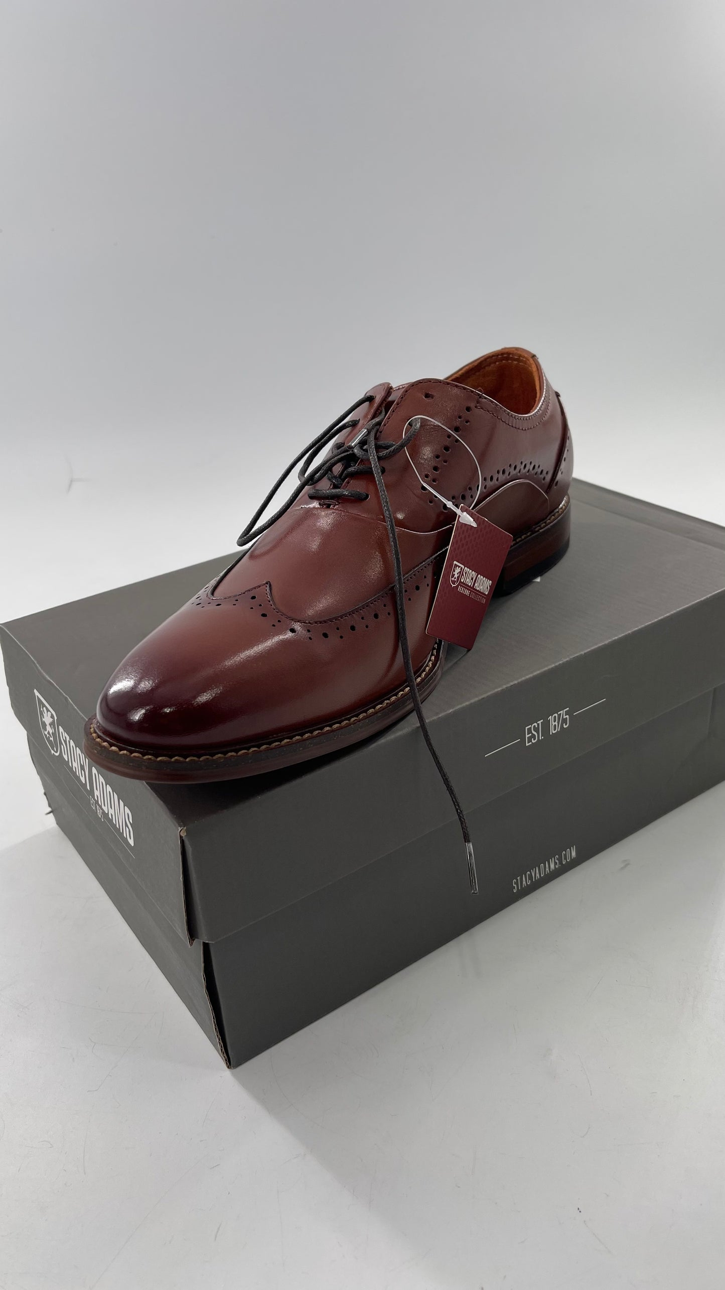 Stacy Adam’s Cognac Leather Brown MacArthur Oxford Dress Shoes (9)